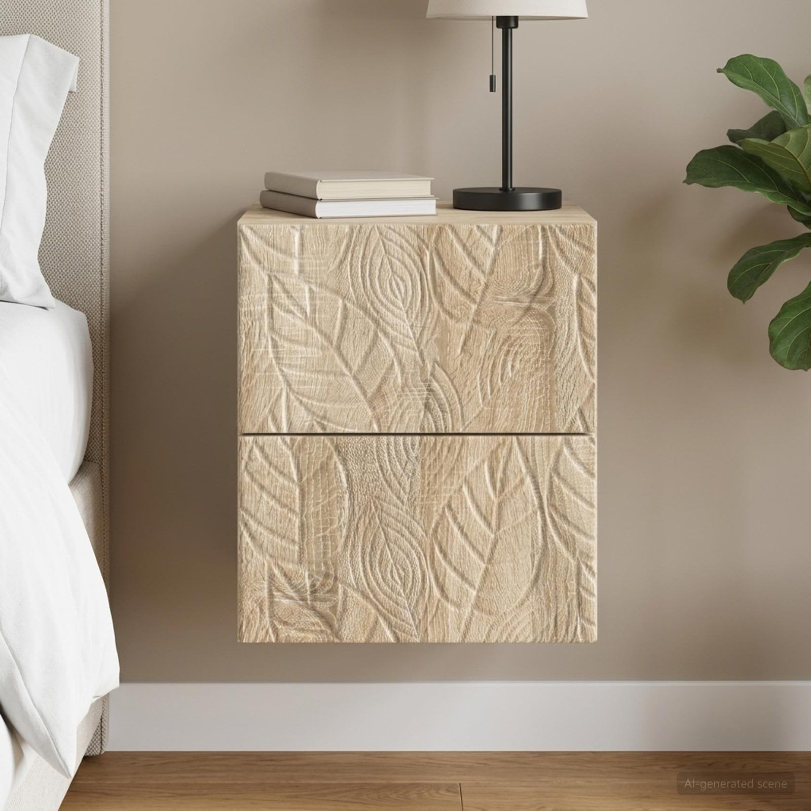 Wandbeugel Bedkast Sonoma Eiken 34,5 x 33 x 40 cm Bewerkt hout – afbeelding 1