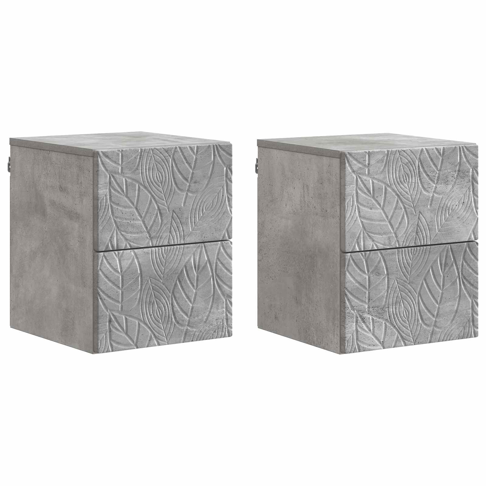 Wandbeugel Bedkast 2 pcs Betongrijs 34,5 x 33 x 40 cm – afbeelding 2