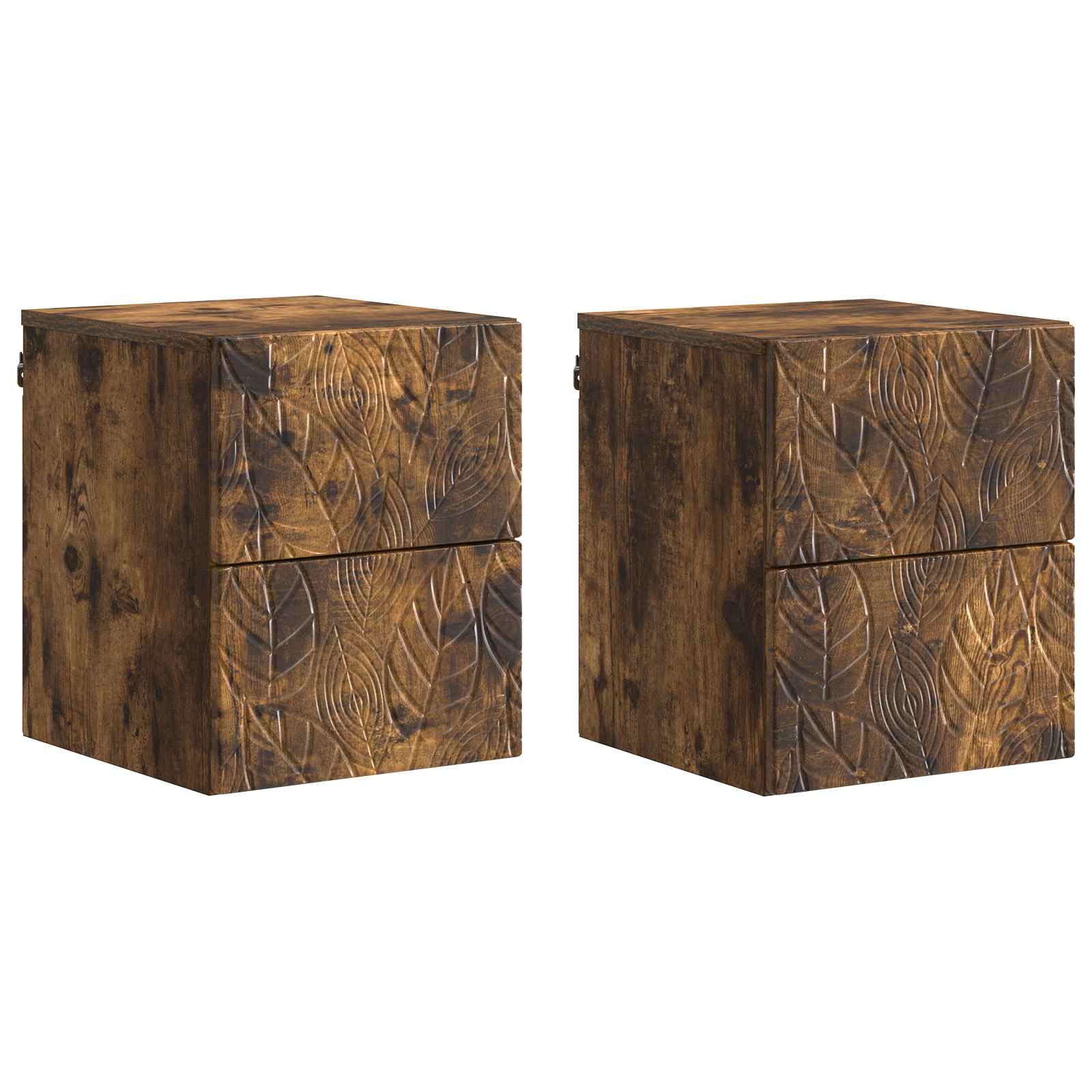 Wandbeugel Bedkast 2 pcs Gerookt eiken 34,5 x 33 x 40 cm – afbeelding 2