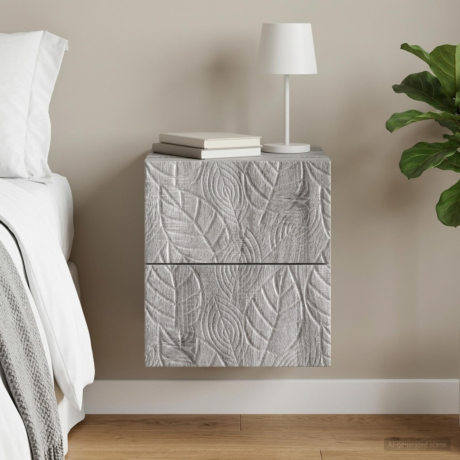 Wandbeugel Bedkast Grijs Sonoma 34,5 x 33 x 40 cm Bewerkt hout – afbeelding 1