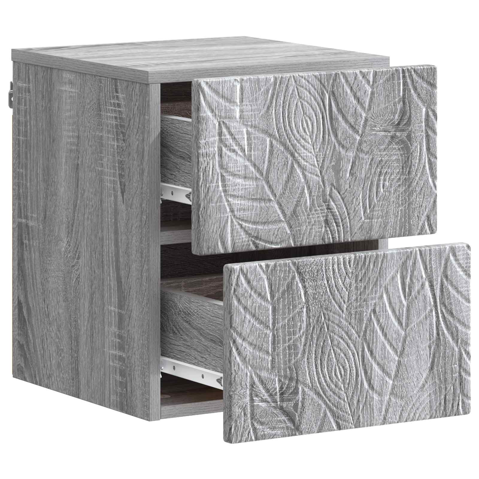 Wandbeugel Bedkast 2 pcs Grijs Sonoma 34,5 x 33 x 40 cm – afbeelding 5