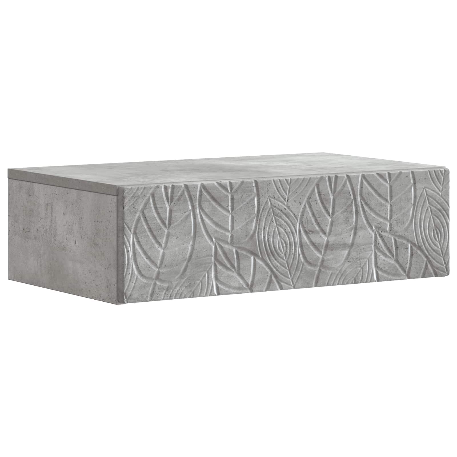 Wandmontage Zijtafel Betongrijs 59 x 34,5 x 17 cm Bewerkt hout – afbeelding 2
