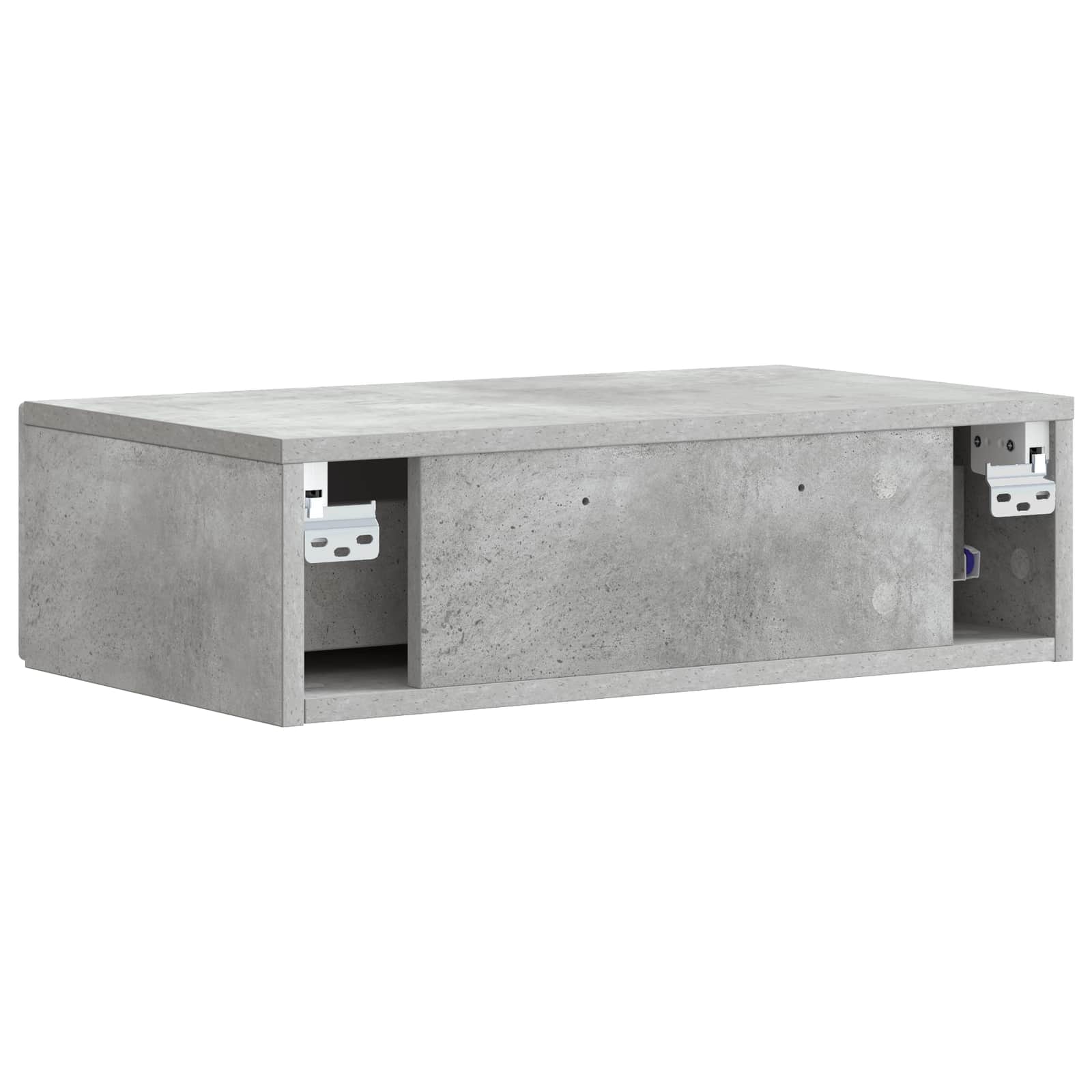 Wandmontage Zijtafel Betongrijs 59 x 34,5 x 17 cm Bewerkt hout – afbeelding 6