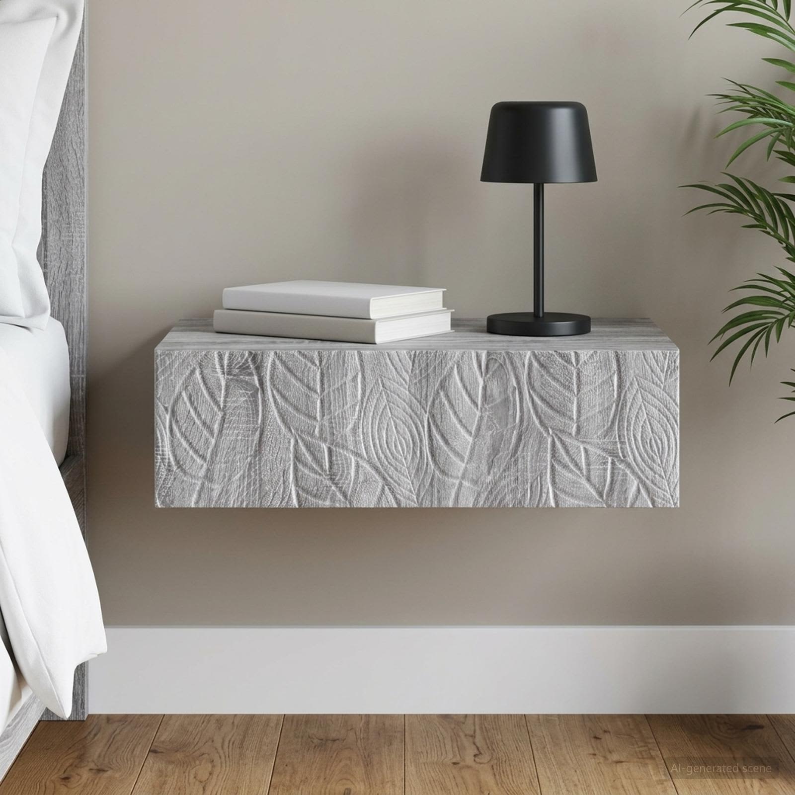 Wandmontage Zijtafel Grijs Sonoma 59 x 34,5 x 17 cm