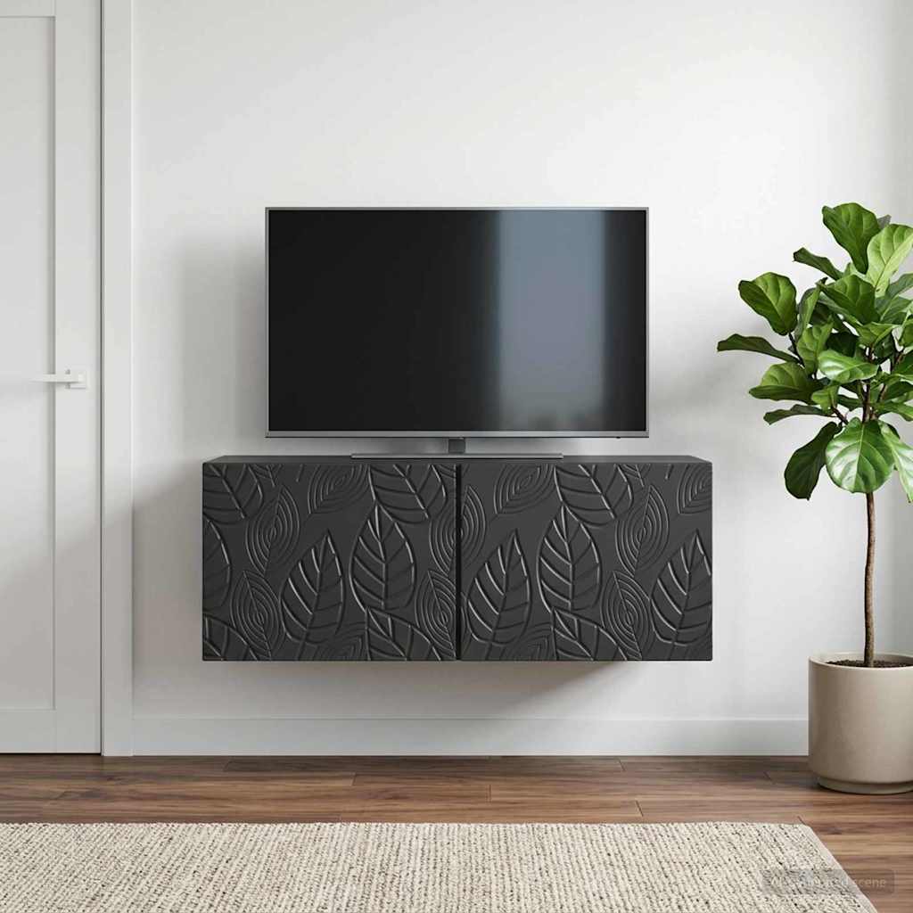 Wandbeugel TV-kast 59,5 x 41 x 30 cm Zwart Bewerkt hout – afbeelding 1