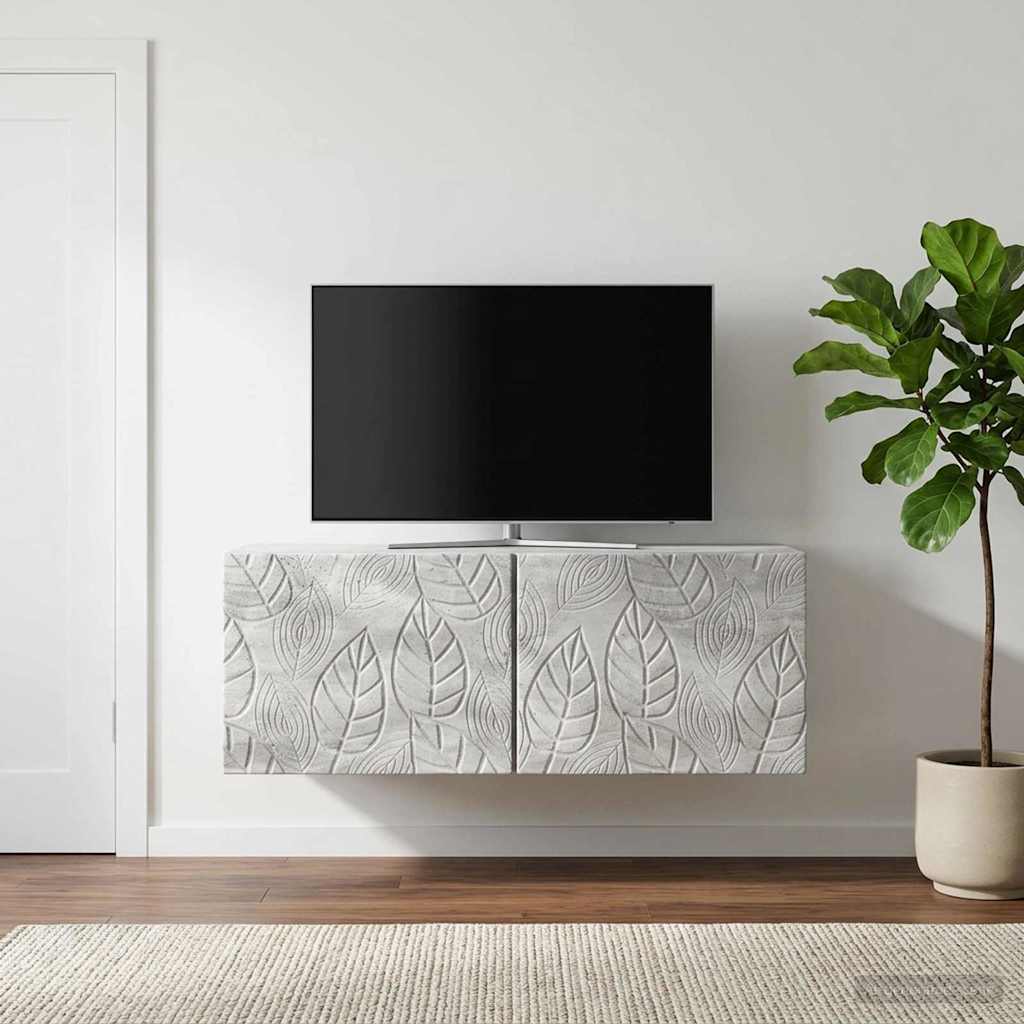 Wandbeugel TV-kast 59,5 x 41 x 30 cm Betongrijs Bewerkt hout – afbeelding 3
