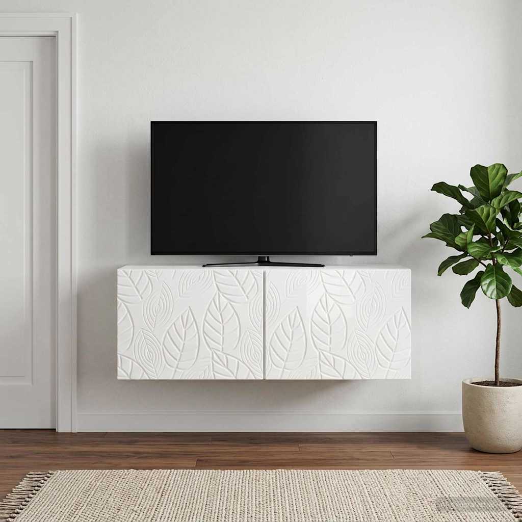 Wandbeugel TV-kast 59,5 x 41 x 30 cm Hoogglans Wit Bewerkt hout – afbeelding 1