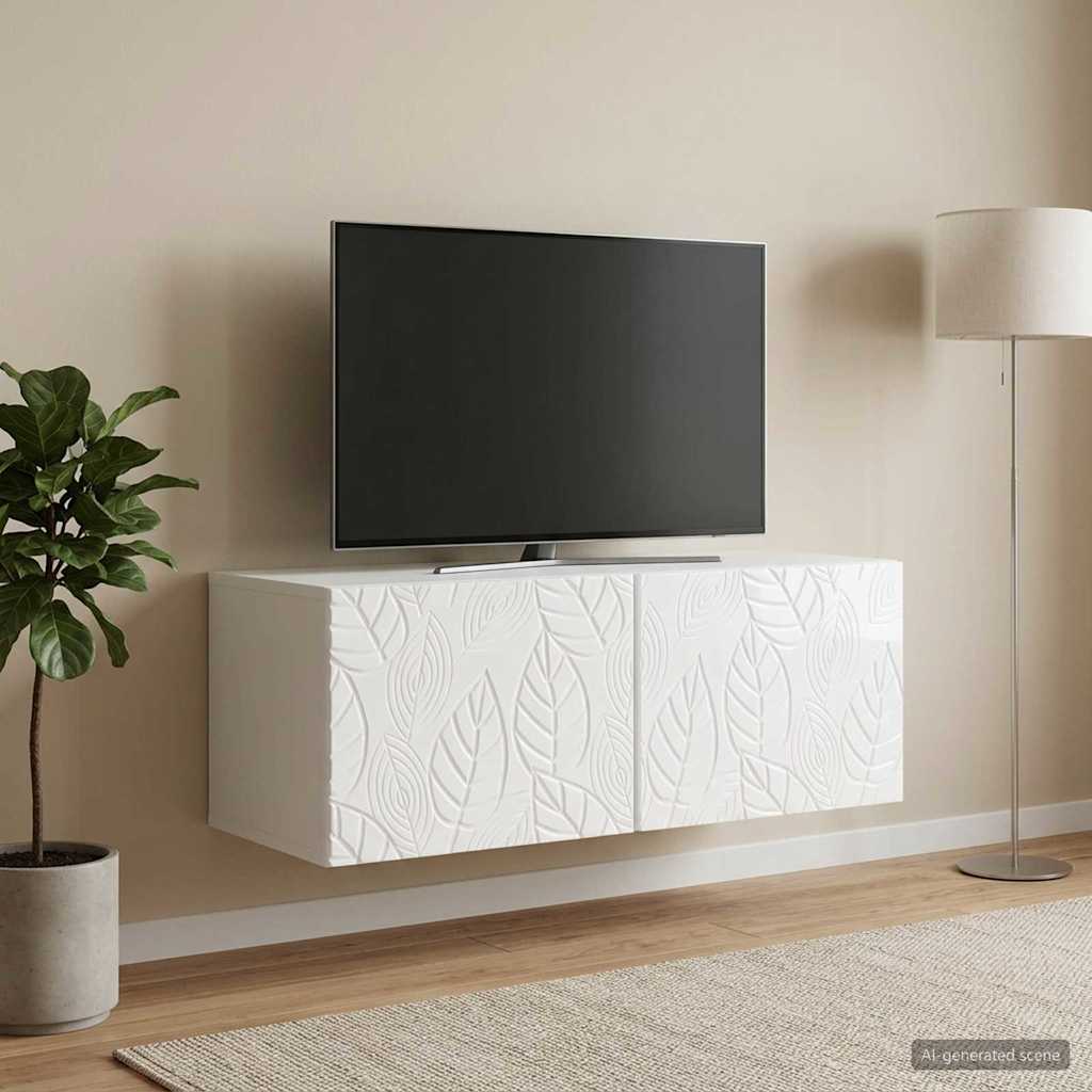 Wandbeugel TV-kast 59,5 x 41 x 30 cm Hoogglans Wit Bewerkt hout – afbeelding 3