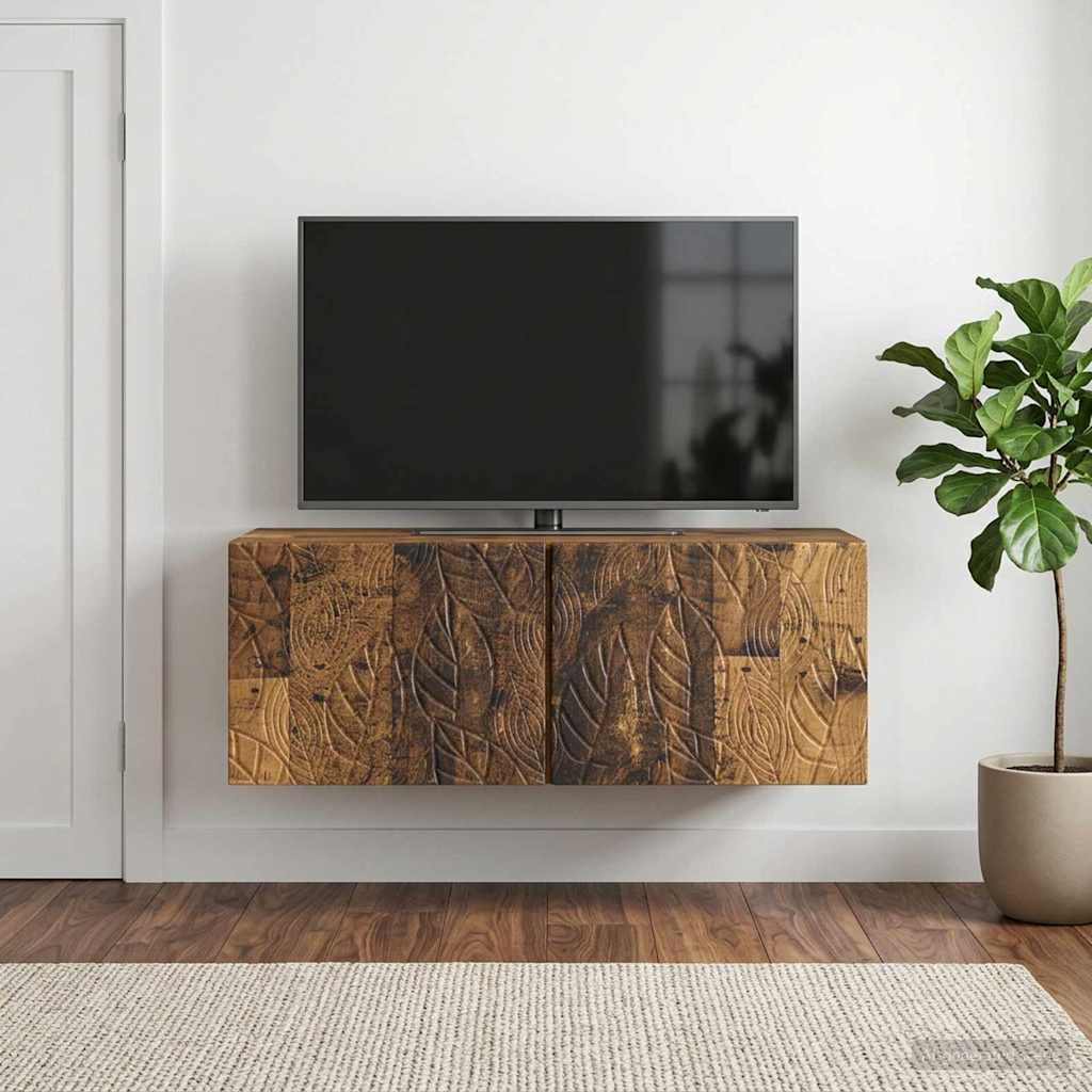 Wandbeugel TV-kast 59,5 x 41 x 30 cm Oud hout Bewerkt hout – afbeelding 1