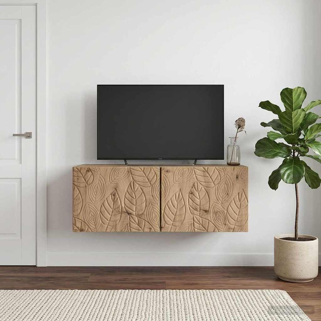 Wandbeugel TV-kast 59,5 x 41 x 30 cm Artisanaal eiken – afbeelding 1