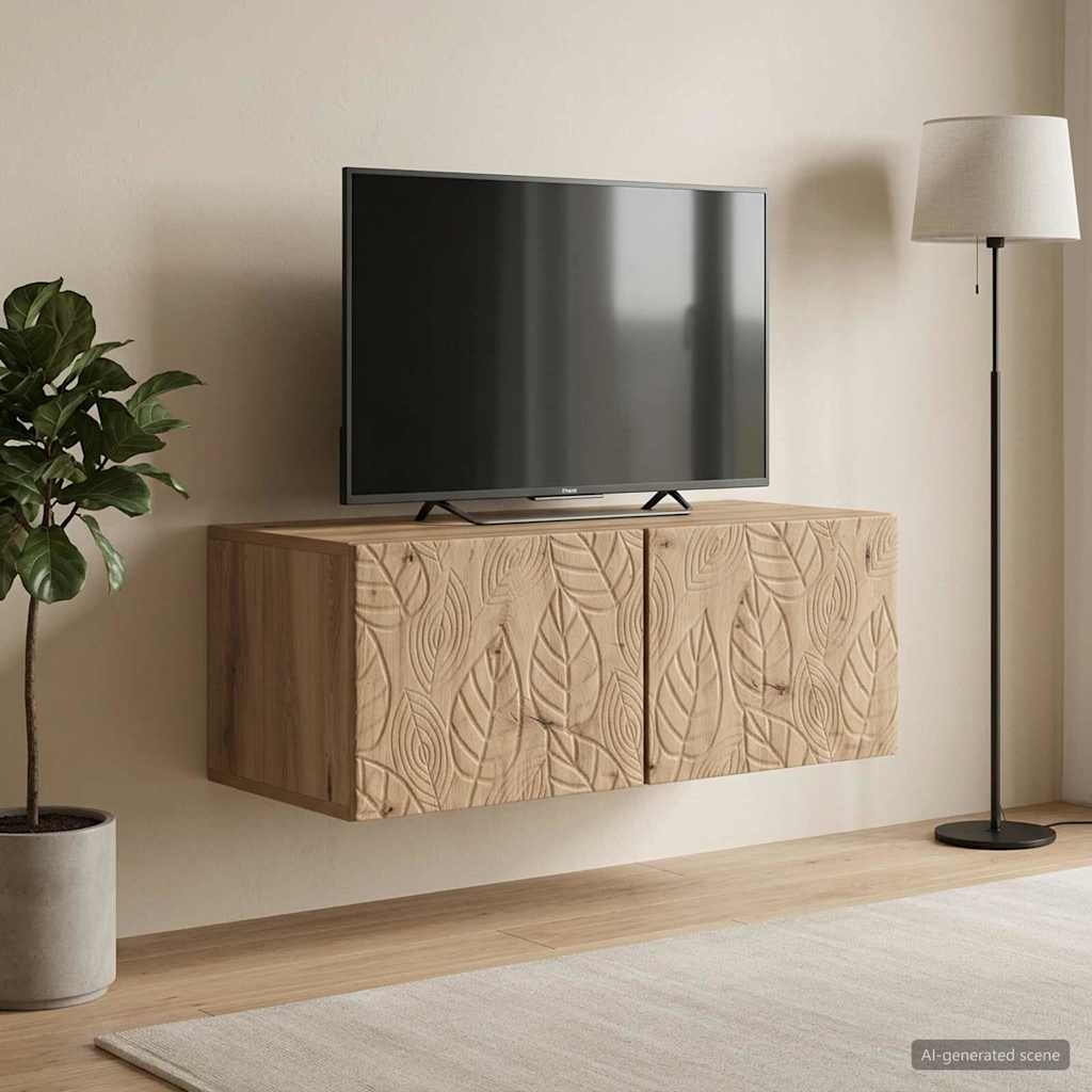 Wandbeugel TV-kast 59,5 x 41 x 30 cm Artisanaal eiken – afbeelding 3