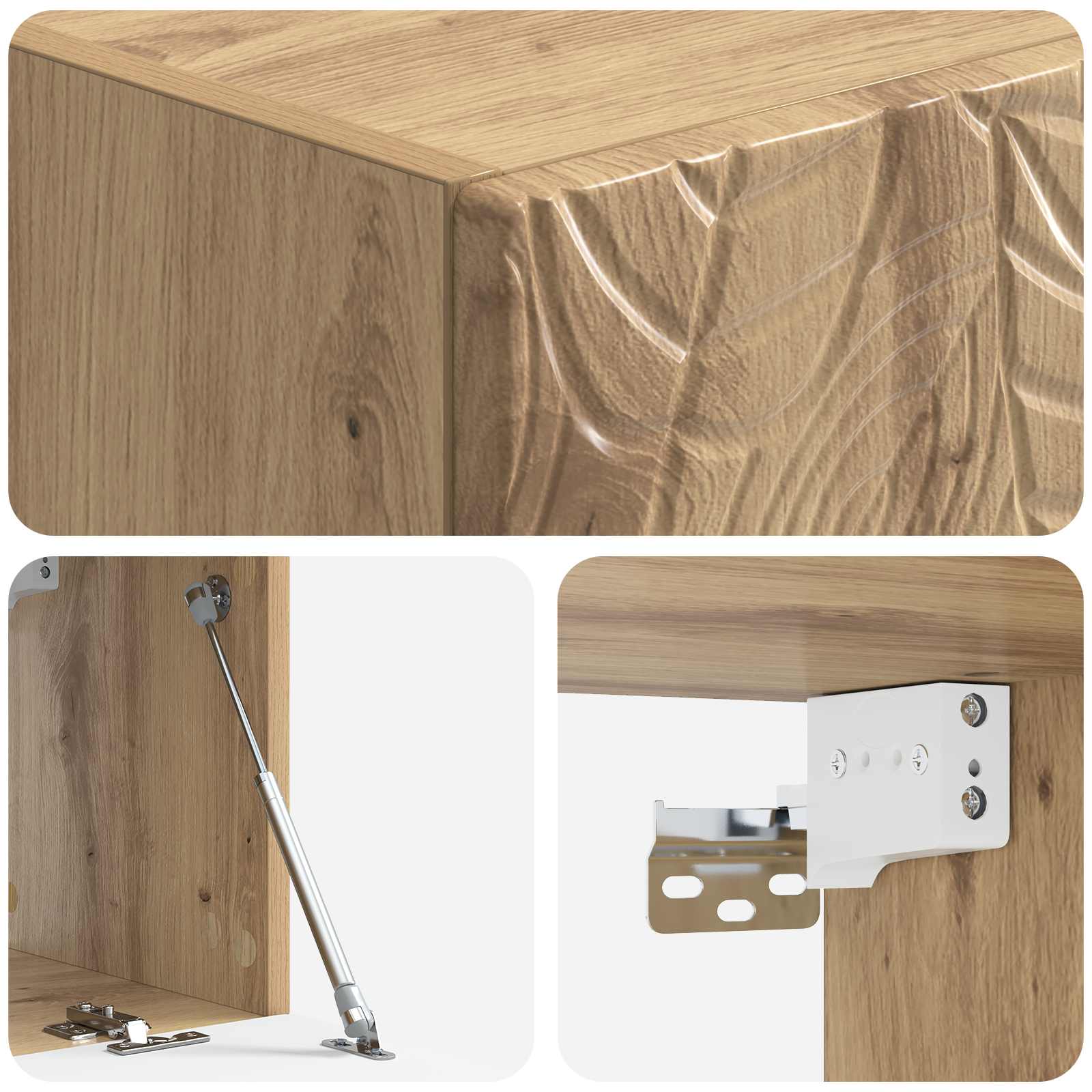 Wandbeugel TV-kast 59,5 x 41 x 30 cm Artisanaal eiken – afbeelding 8