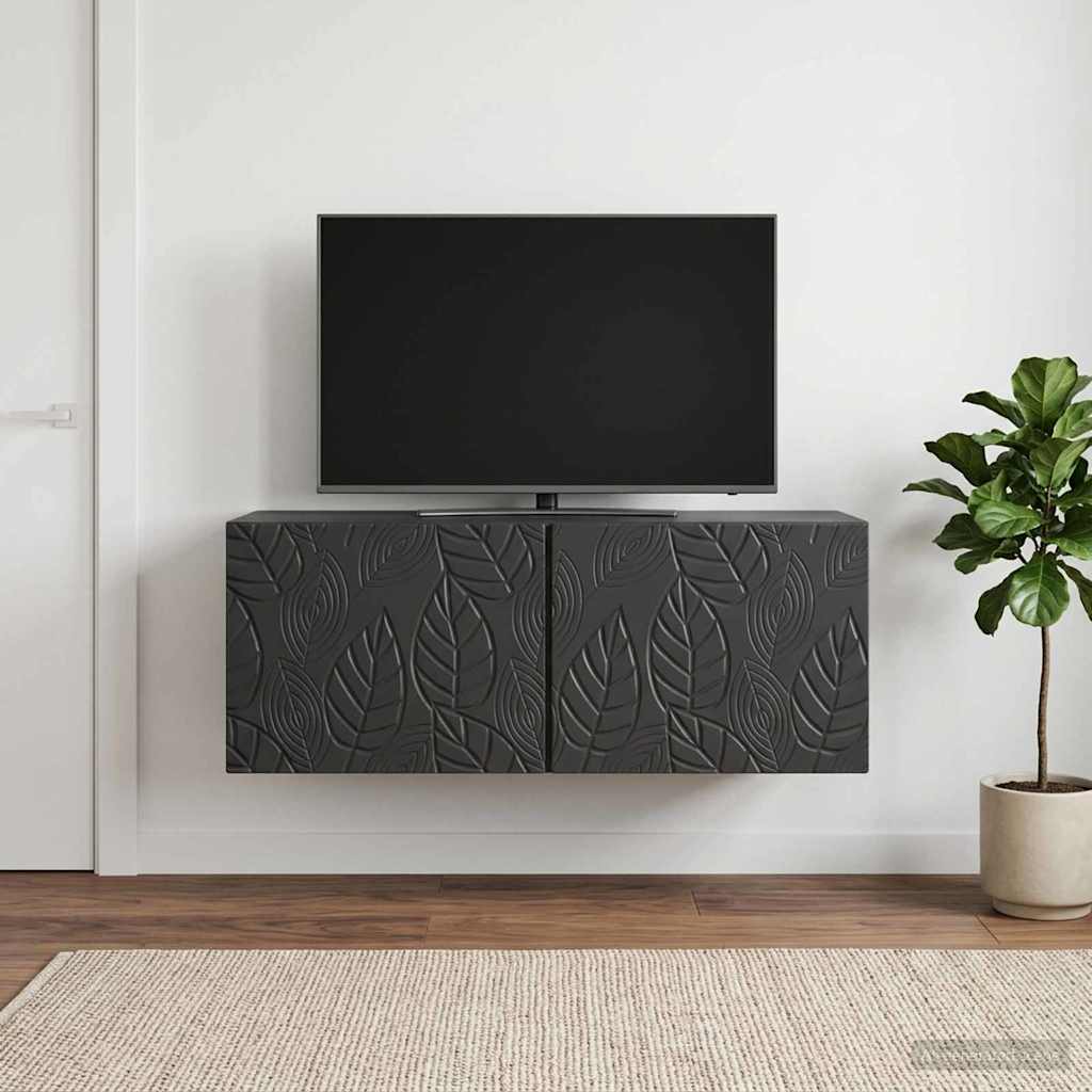 Wandbeugel TV-kast 78,5 x 41 x 30 cm Zwart Bewerkt hout – afbeelding 1