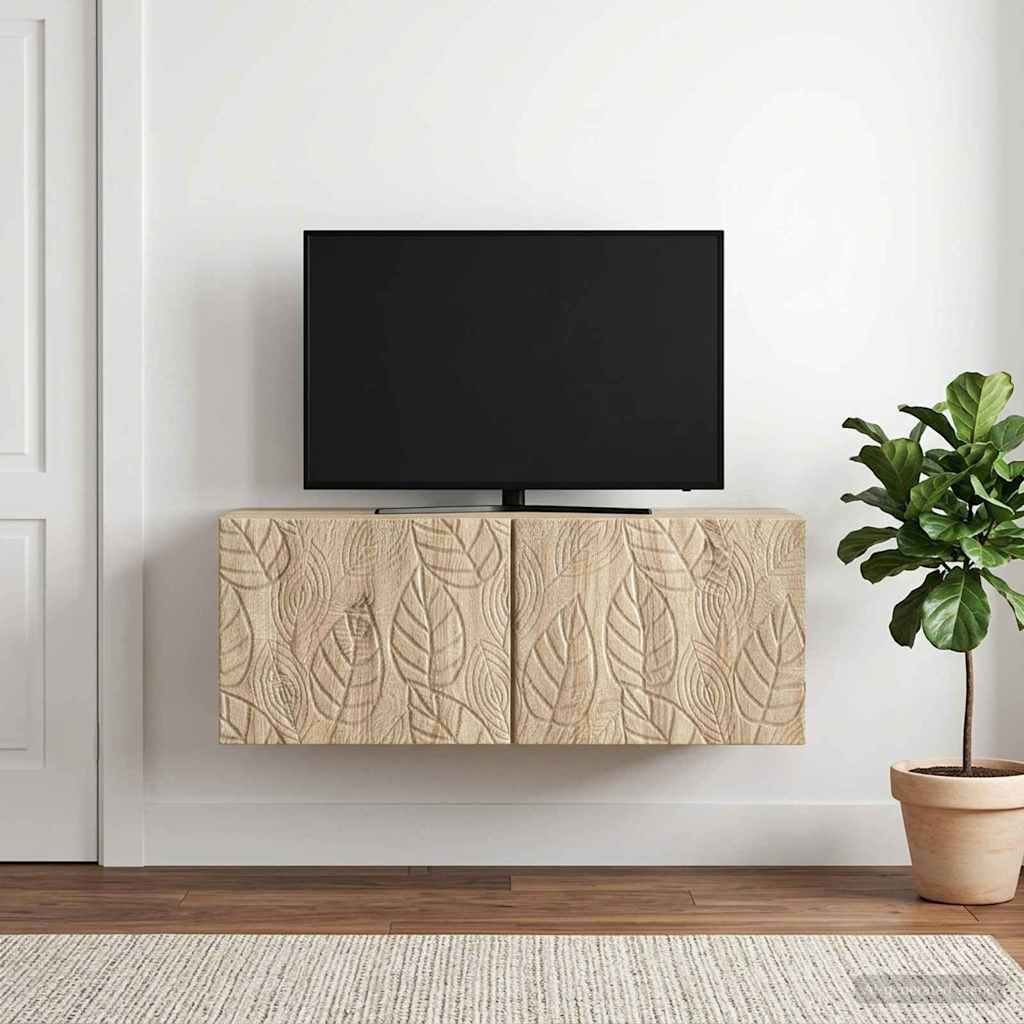 Wandbeugel TV-kast 78,5 x 41 x 30 cm Sonoma Eiken Bewerkt hout – afbeelding 1