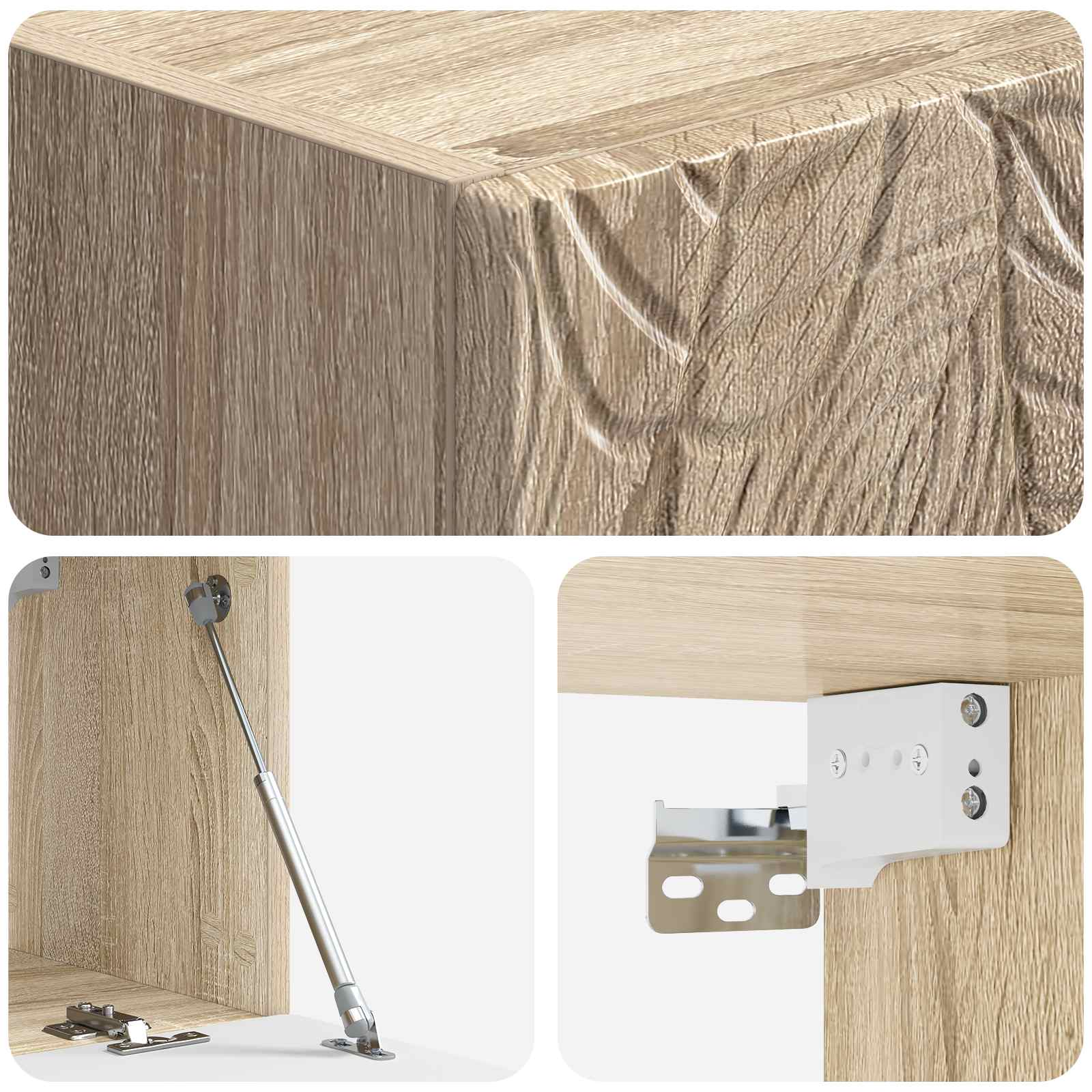Wandbeugel TV-kast 78,5 x 41 x 30 cm Sonoma Eiken Bewerkt hout – afbeelding 8