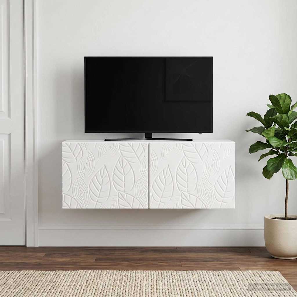 Wandbeugel TV-kast 78,5 x 41 x 30 cm Hoogglans Wit Bewerkt hout – afbeelding 1
