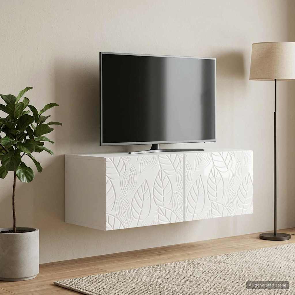 Wandbeugel TV-kast 78,5 x 41 x 30 cm Hoogglans Wit Bewerkt hout – afbeelding 3