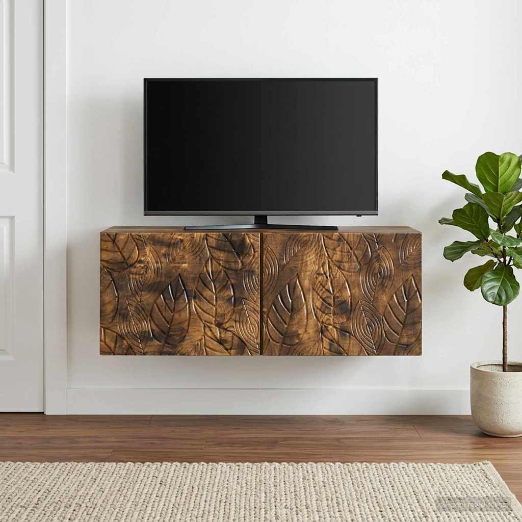 Wandbeugel TV-kast 78,5 x 41 x 30 cm Gerookt eiken Bewerkt hout – afbeelding 1