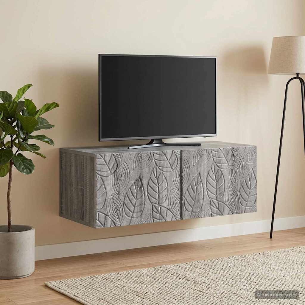 Wandbeugel TV-kast 78,5 x 41 x 30 cm Grijs Sonoma Bewerkt hout – afbeelding 1