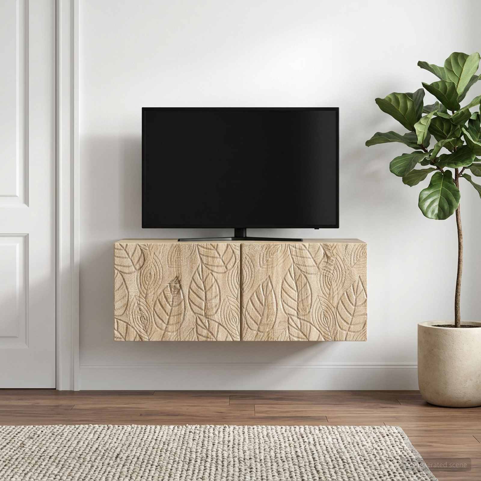 Wandbeugel TV-kast 98 x 41 x 30 cm Sonoma Eiken Bewerkt hout – afbeelding 1
