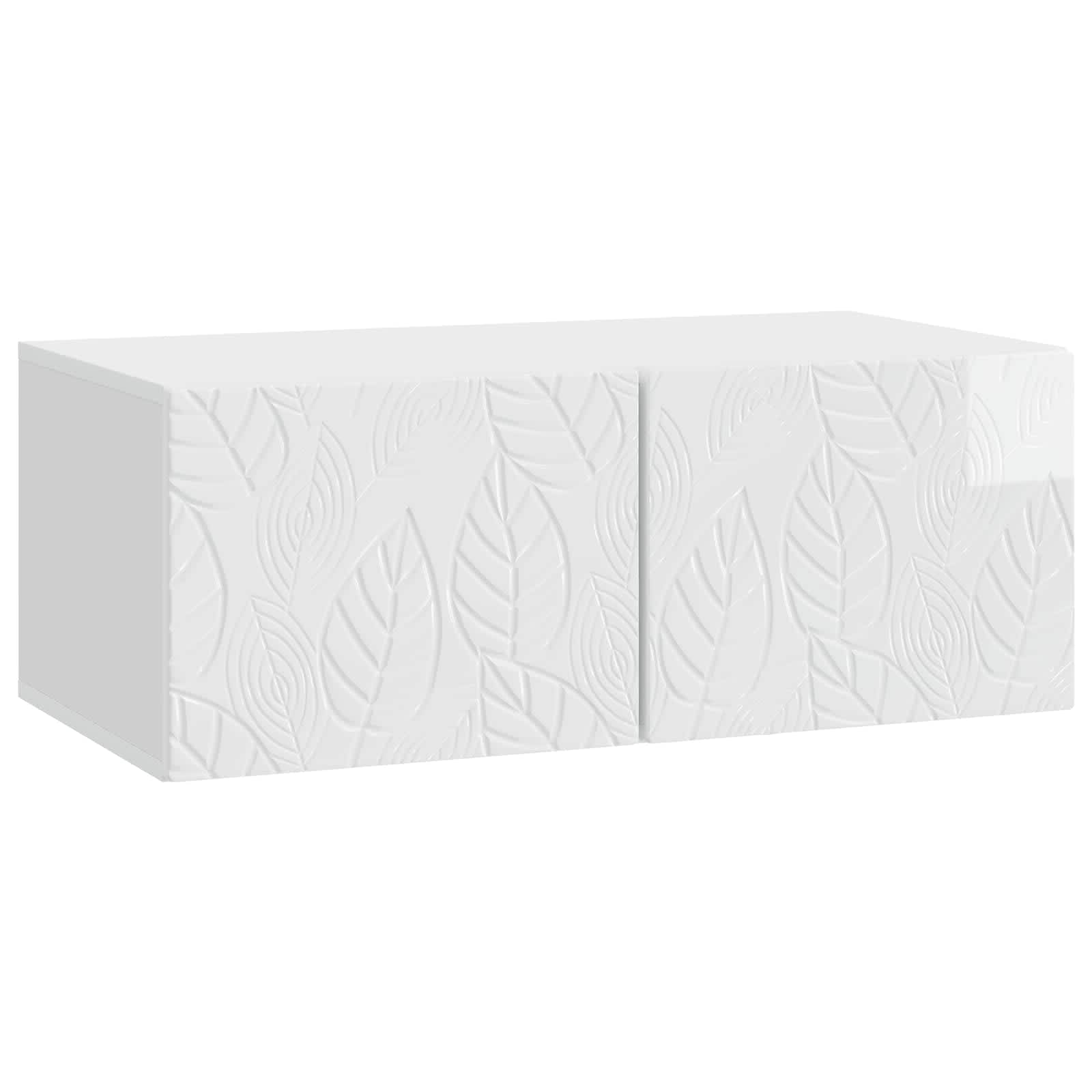 Wandbeugel TV-kast 98 x 41 x 30 cm Hoogglans Wit Bewerkt hout – afbeelding 2