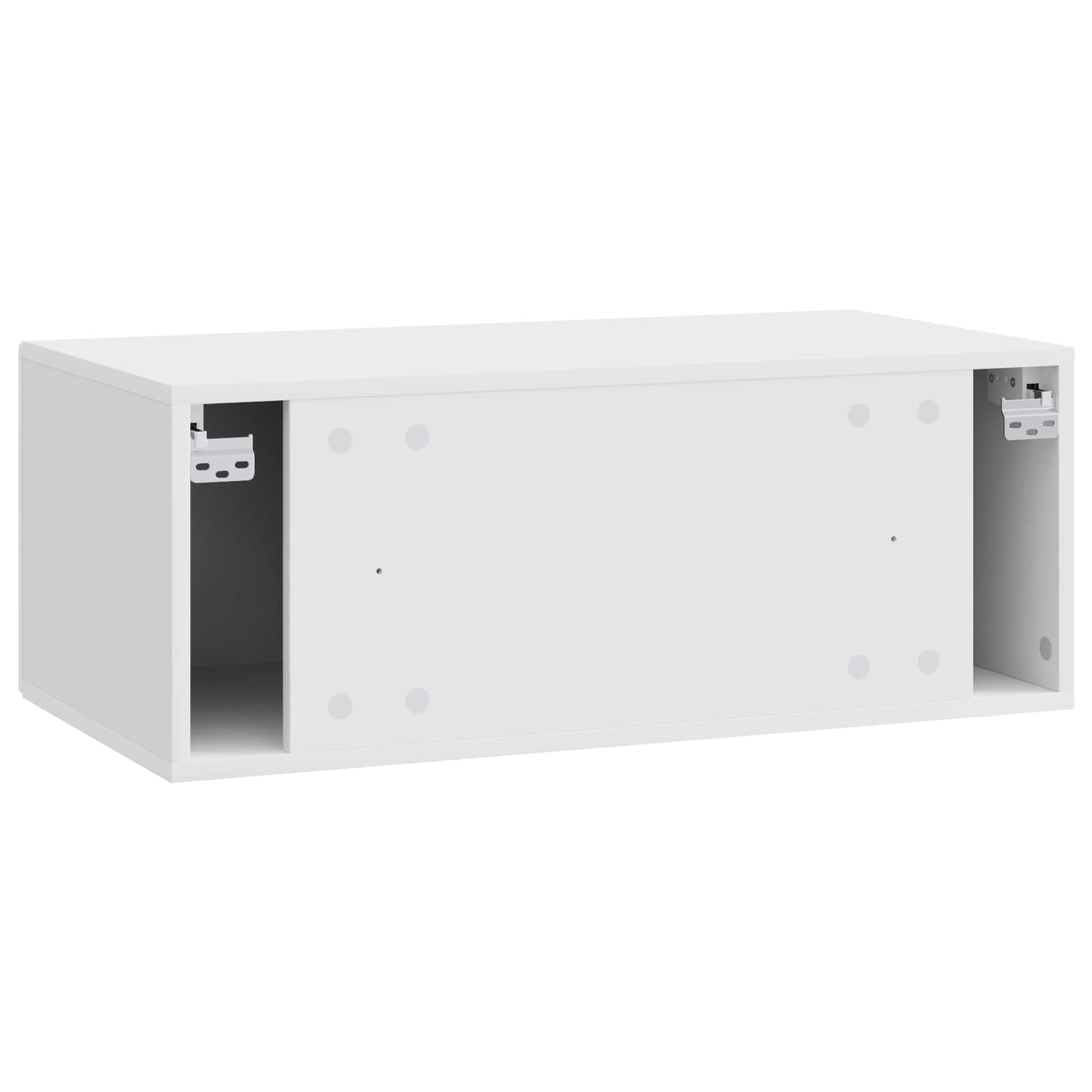 Wandbeugel TV-kast 98 x 41 x 30 cm Hoogglans Wit Bewerkt hout – afbeelding 7