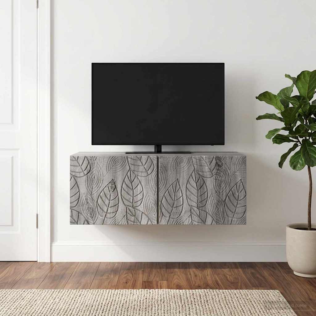 Wandbeugel TV-kast 98 x 41 x 30 cm Grijs Sonoma Bewerkt hout – afbeelding 1