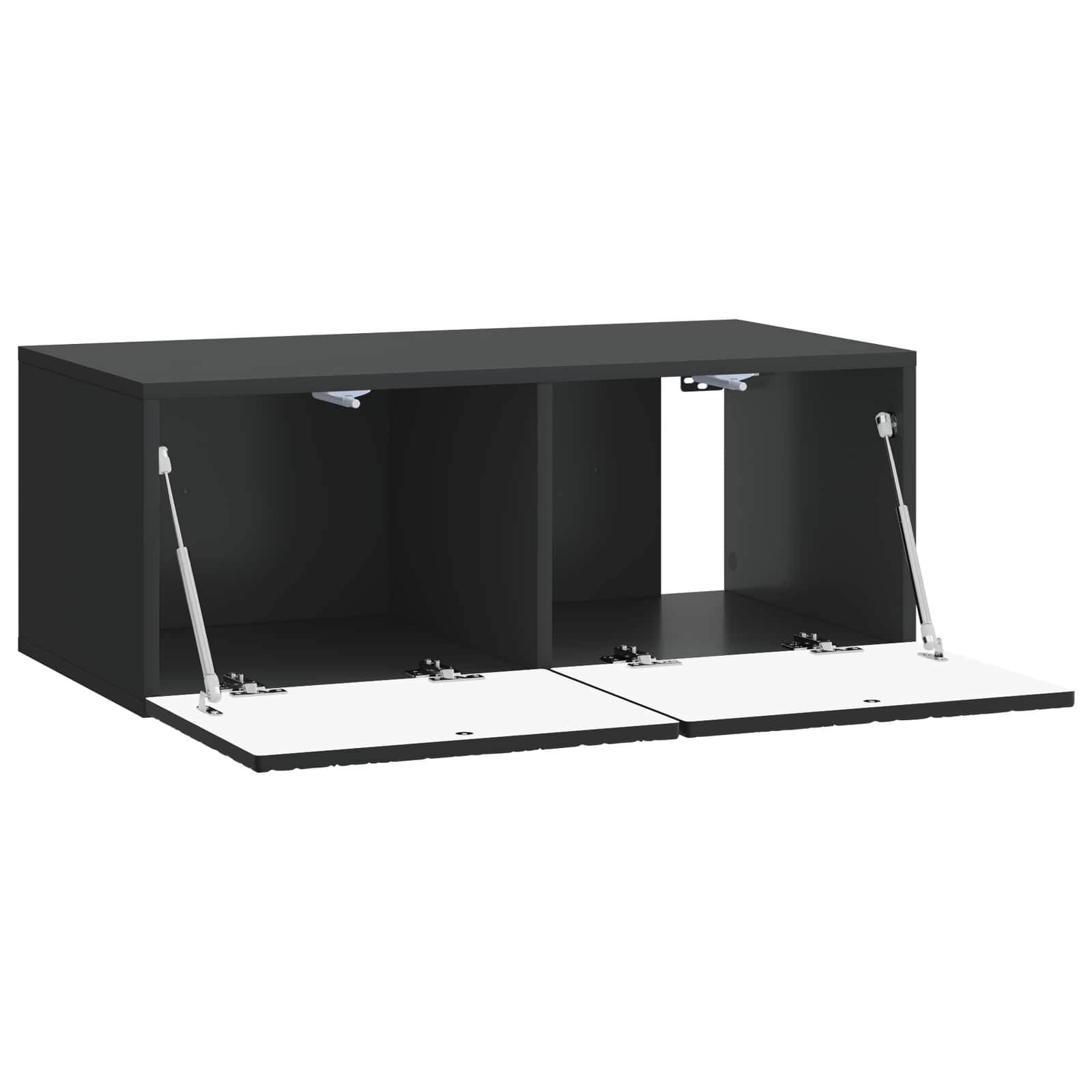 Wandbeugel TV-kast 59,5 x 31 cm Zwart Bewerkt hout – afbeelding 4