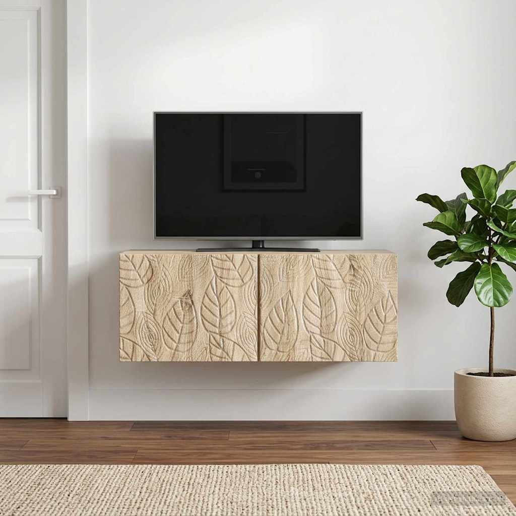 Wandbeugel TV-kast 59,5 x 31 cm Sonoma Eiken Bewerkt hout – afbeelding 3