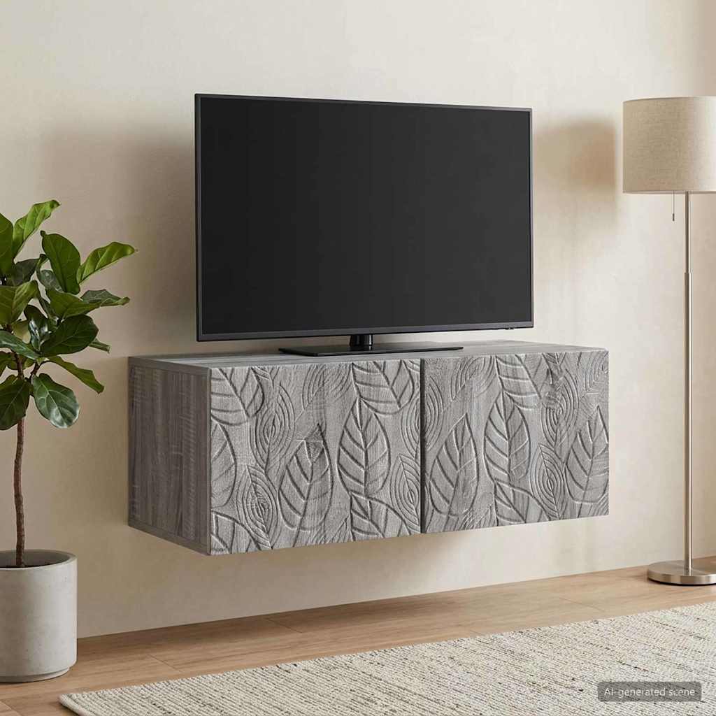 Wandbeugel TV-kast 59,5 x 31 cm Grijs Sonoma Bewerkt hout – afbeelding 1