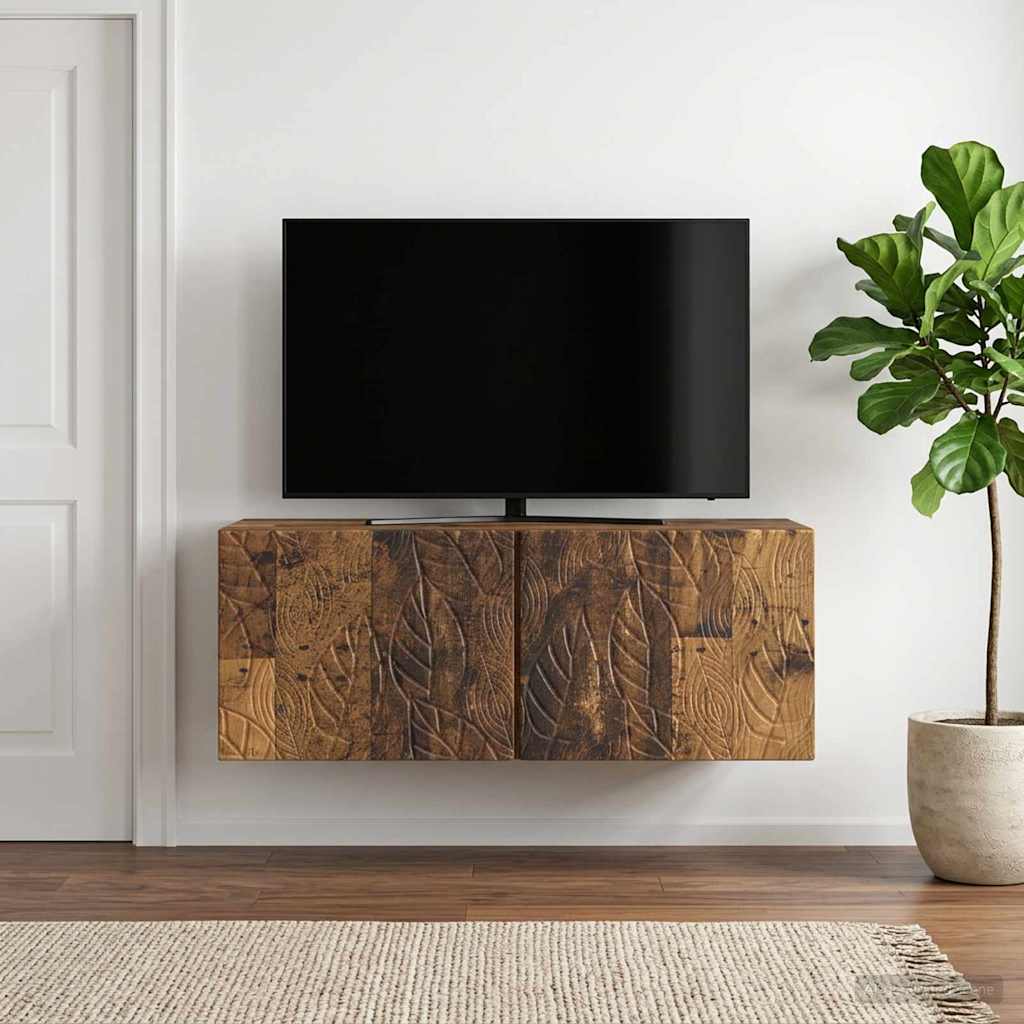 Wandbeugel TV-kast 78,5 x 31 cm Oud hout Bewerkt hout – afbeelding 1