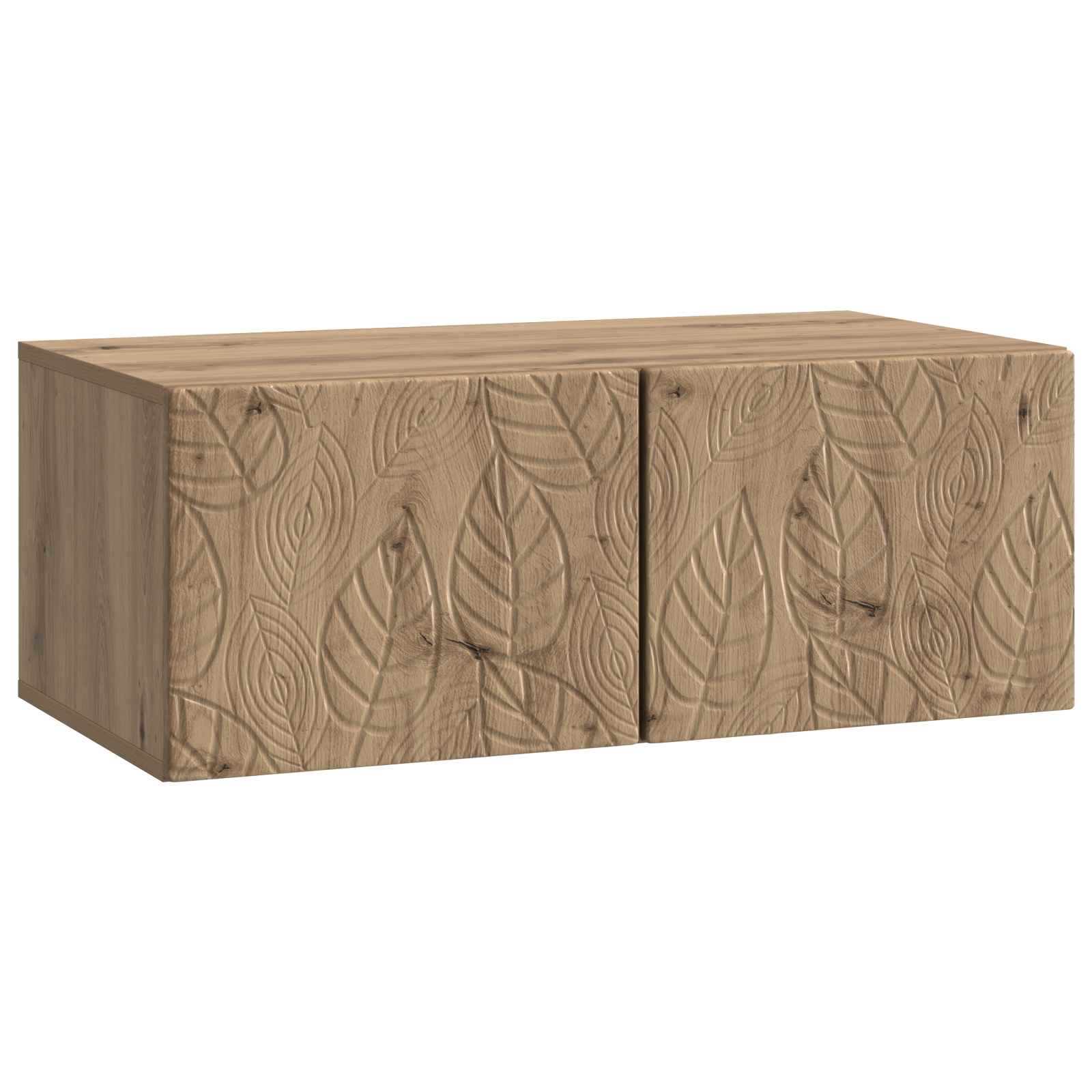 Wandbeugel TV-kast 78,5 x 31 cm Artisanaal eiken Bewerkt hout – afbeelding 2