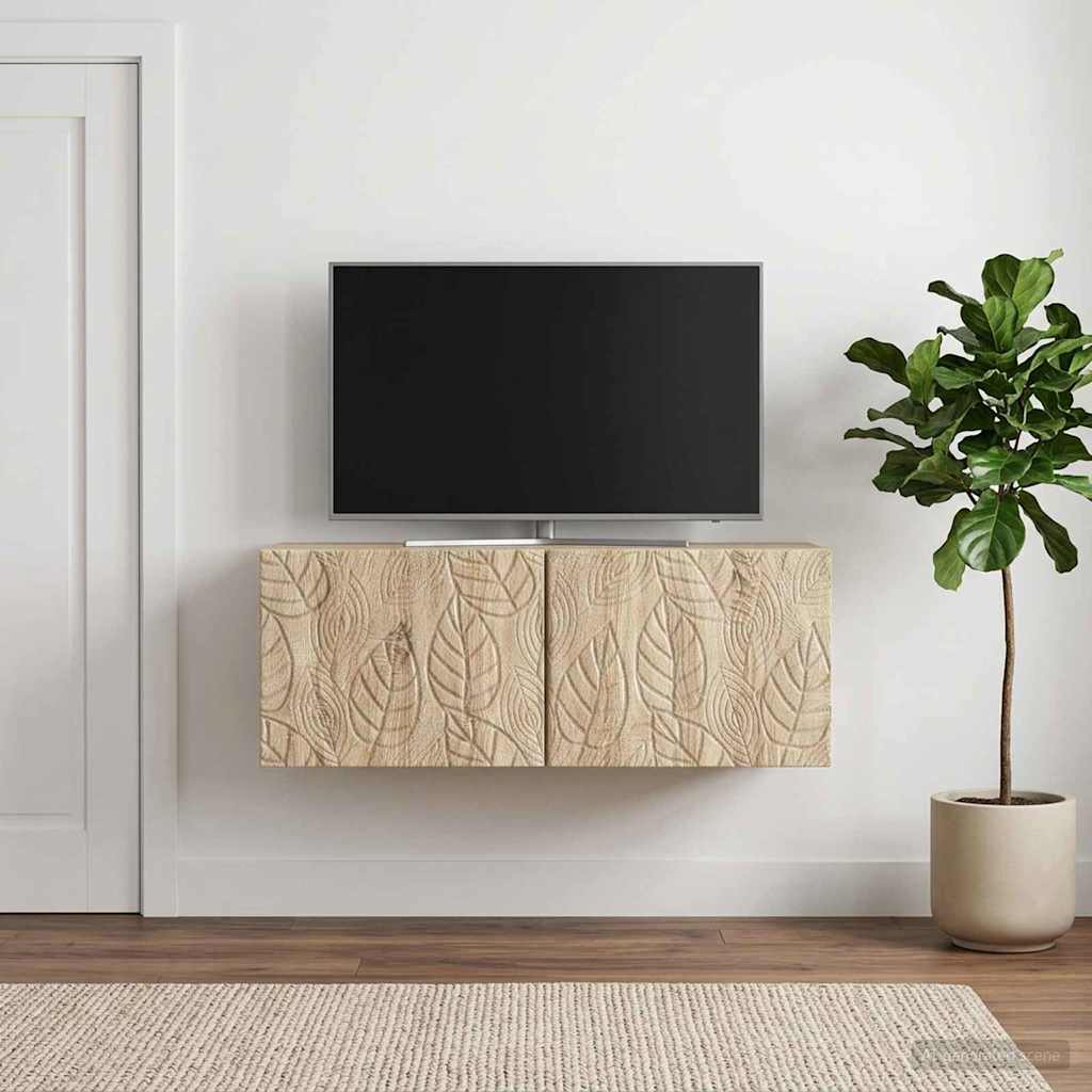 Wandbeugel TV-kast 98 x 31 cm Sonoma Eiken Bewerkt hout