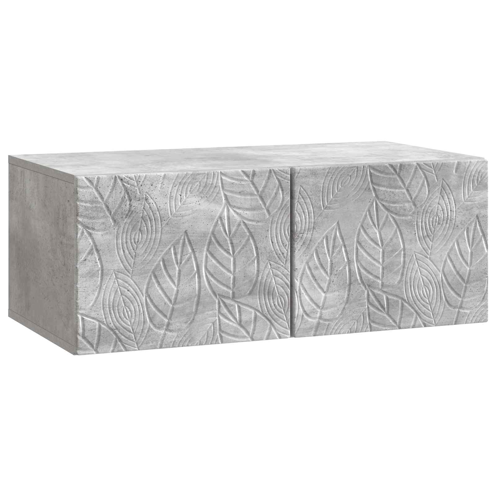 Wandbeugel TV-kast 98 x 31 cm Betongrijs Bewerkt hout – afbeelding 2