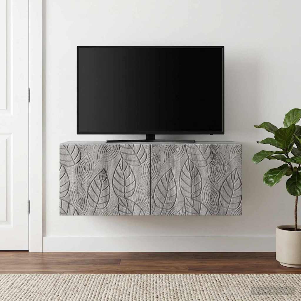Wandbeugel TV-kast 98 x 31 cm Grijs Sonoma Bewerkt hout – afbeelding 1