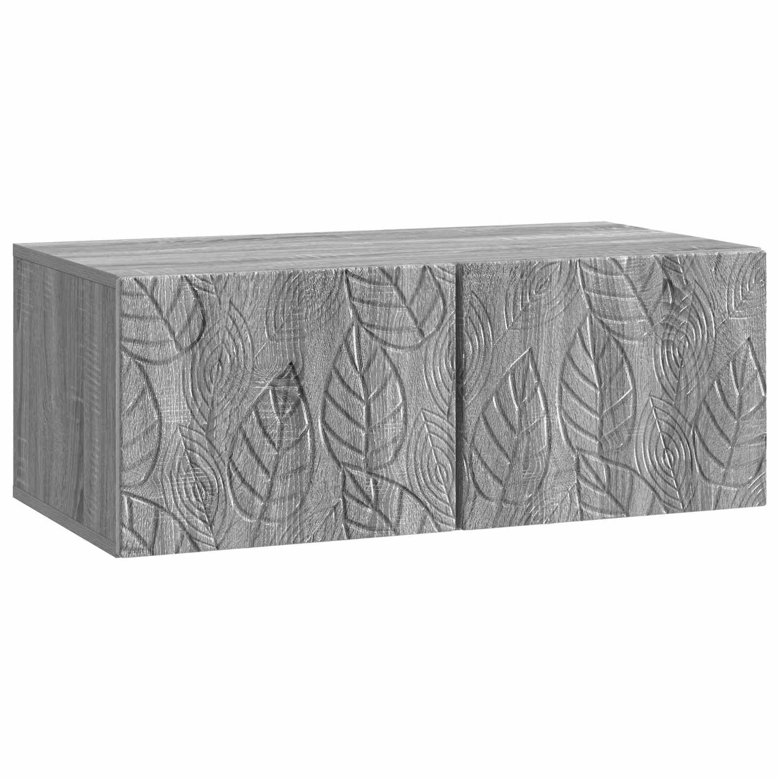 Wandbeugel TV-kast 98 x 31 cm Grijs Sonoma Bewerkt hout – afbeelding 2