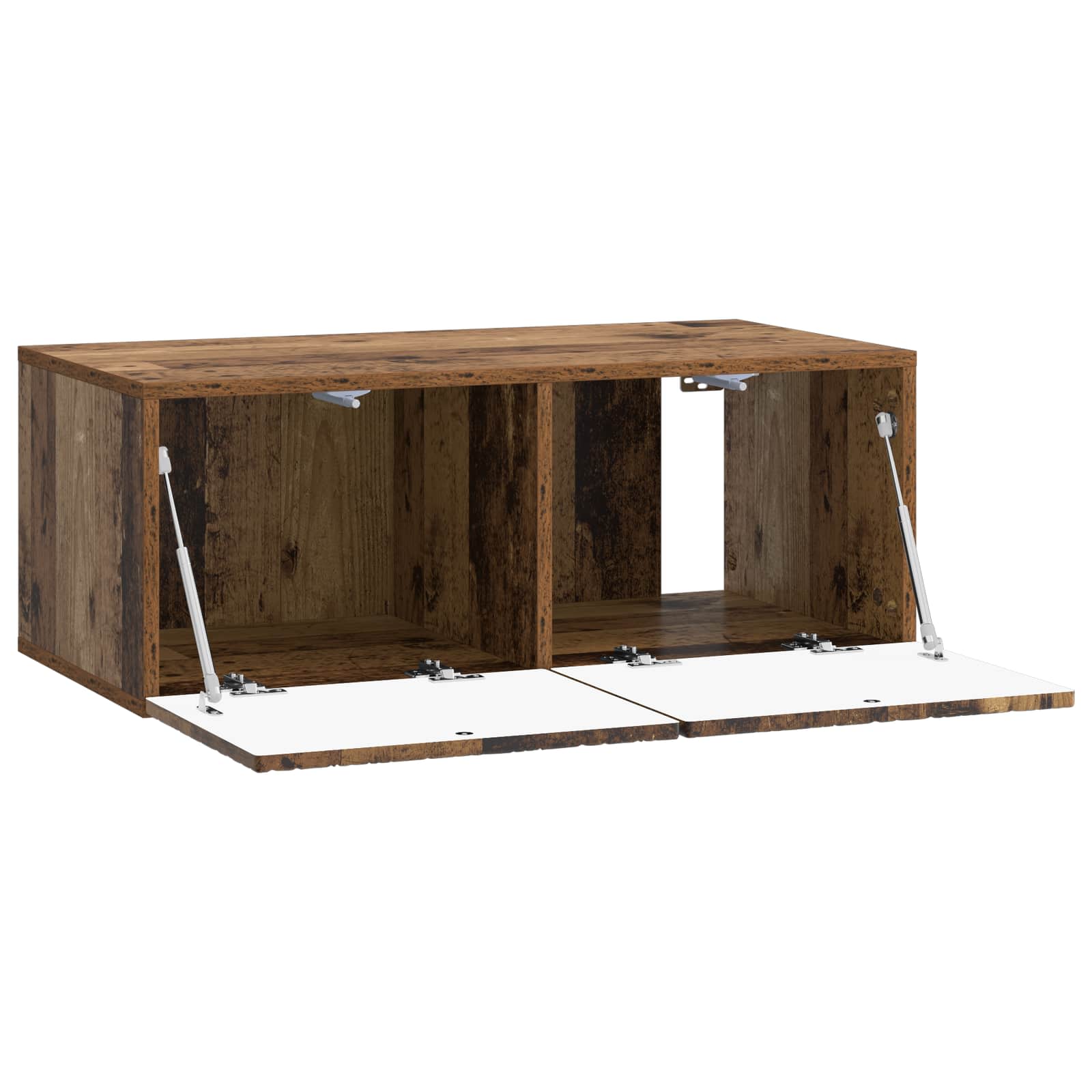 Wandbeugel TV-kast 98 x 31 cm Oud hout Bewerkt hout – afbeelding 4