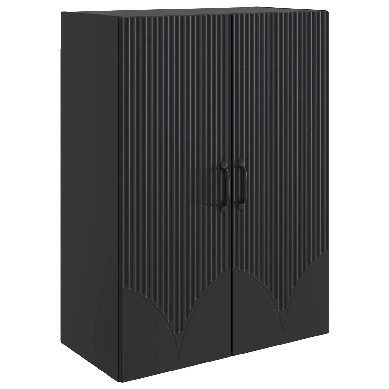 Wandkast Zwart 66 x 34,5 x 90 cm Bewerkt hout – afbeelding 2