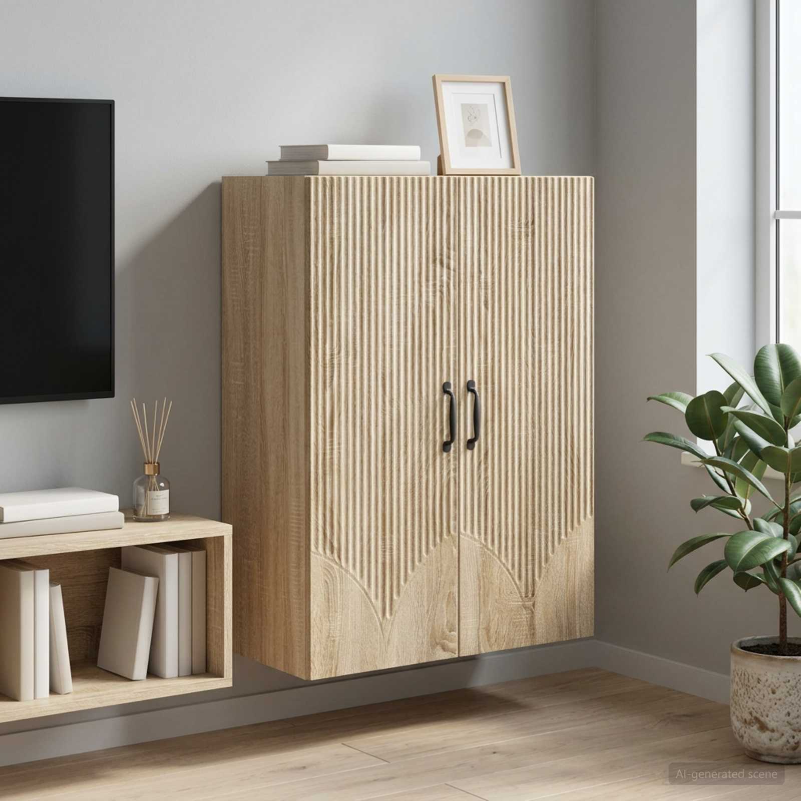 Wandkast Sonoma Eiken 66 x 34,5 x 90 cm Bewerkt hout