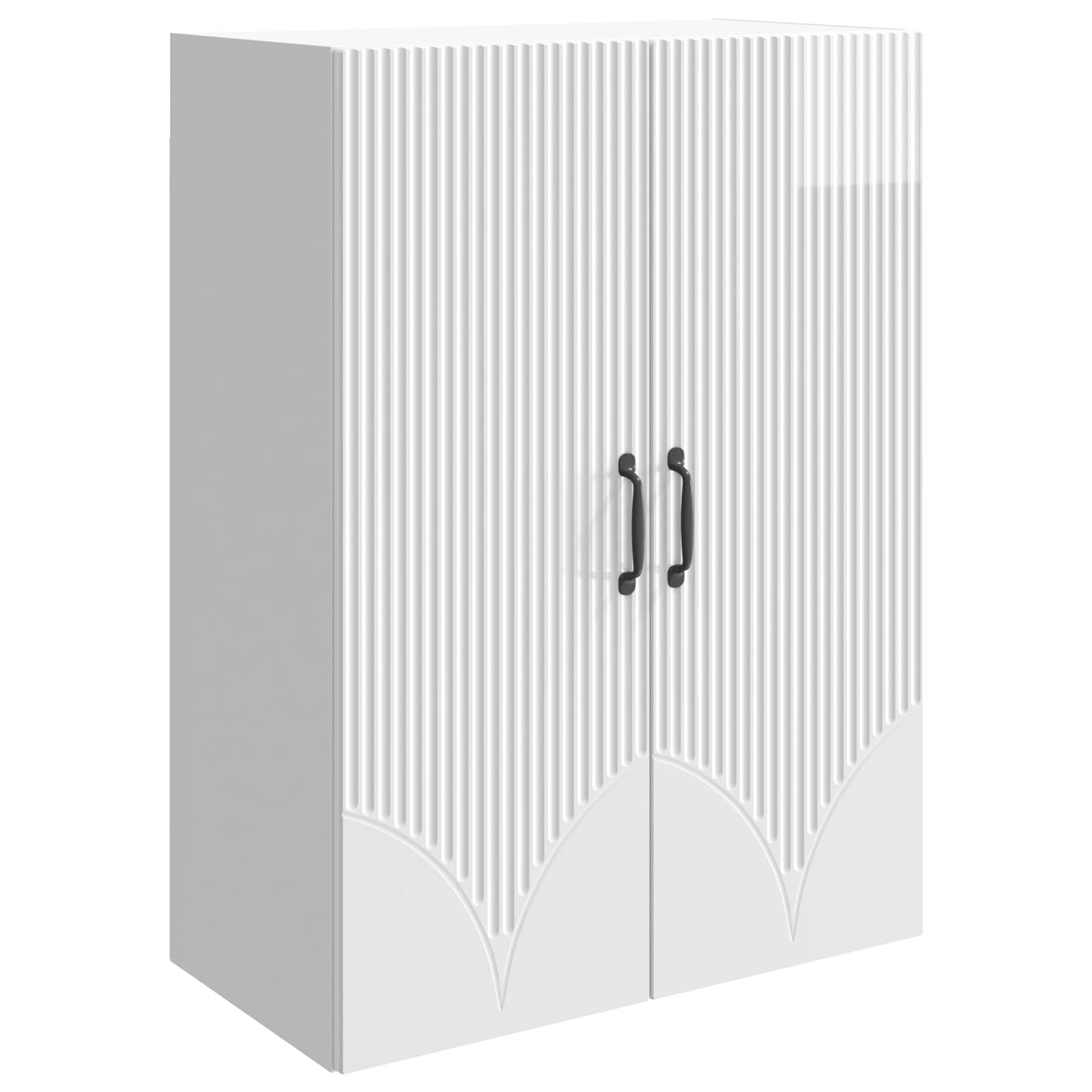 Wandkast Hoogglans Wit 66 x 34,5 x 90 cm Bewerkt hout – afbeelding 2