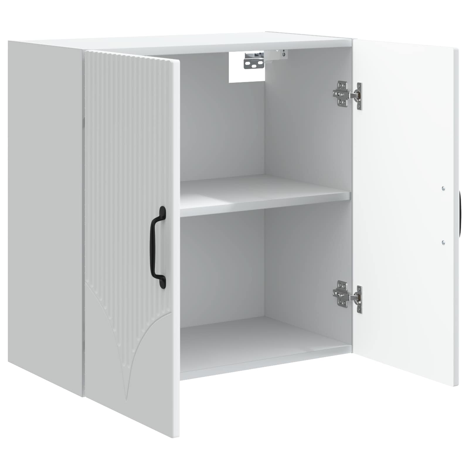 Wandkast Wit 59 x 31 x 60 cm Bewerkt hout – afbeelding 3