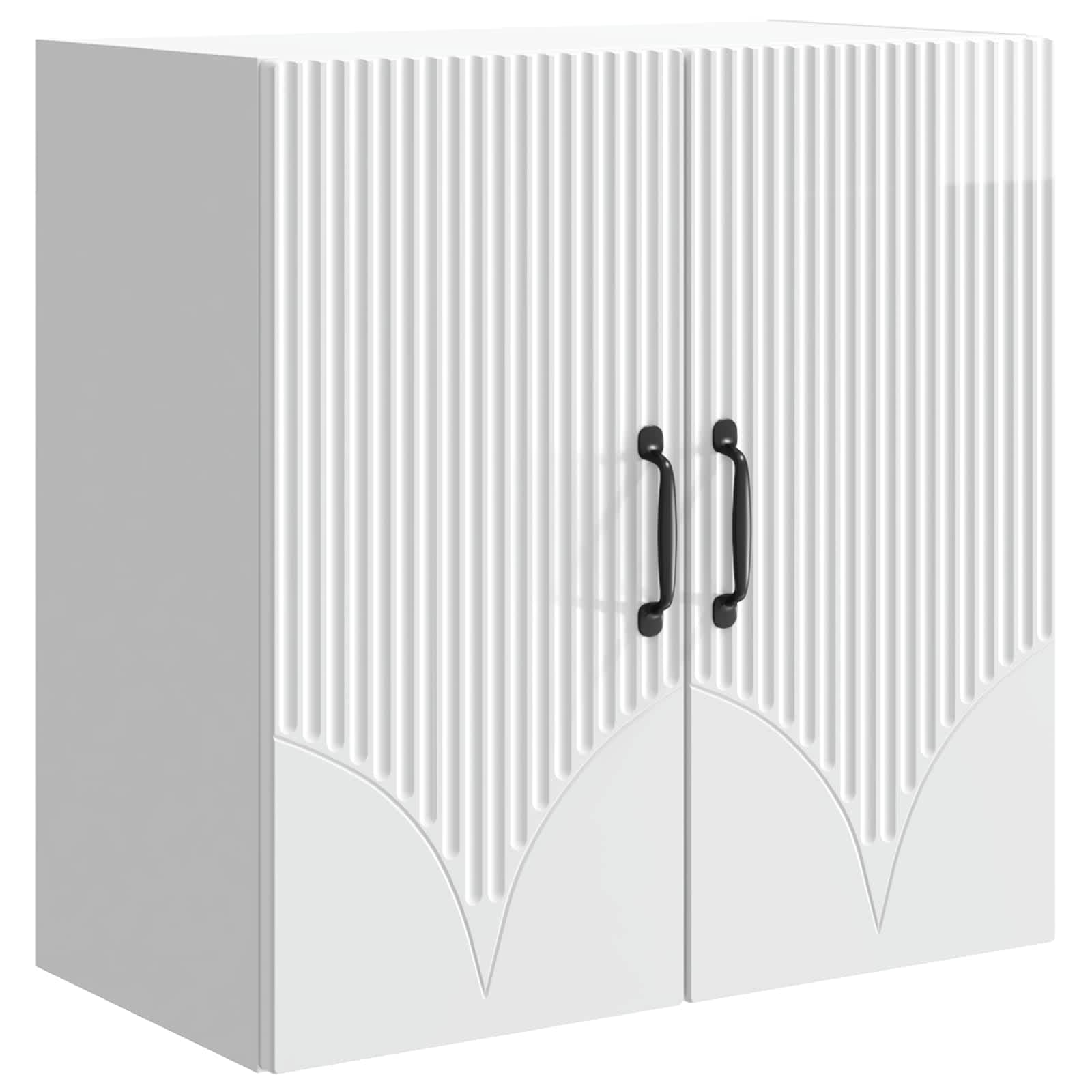 Wandkast Hoogglans Wit 59 x 31 x 60 cm Bewerkt hout – afbeelding 2