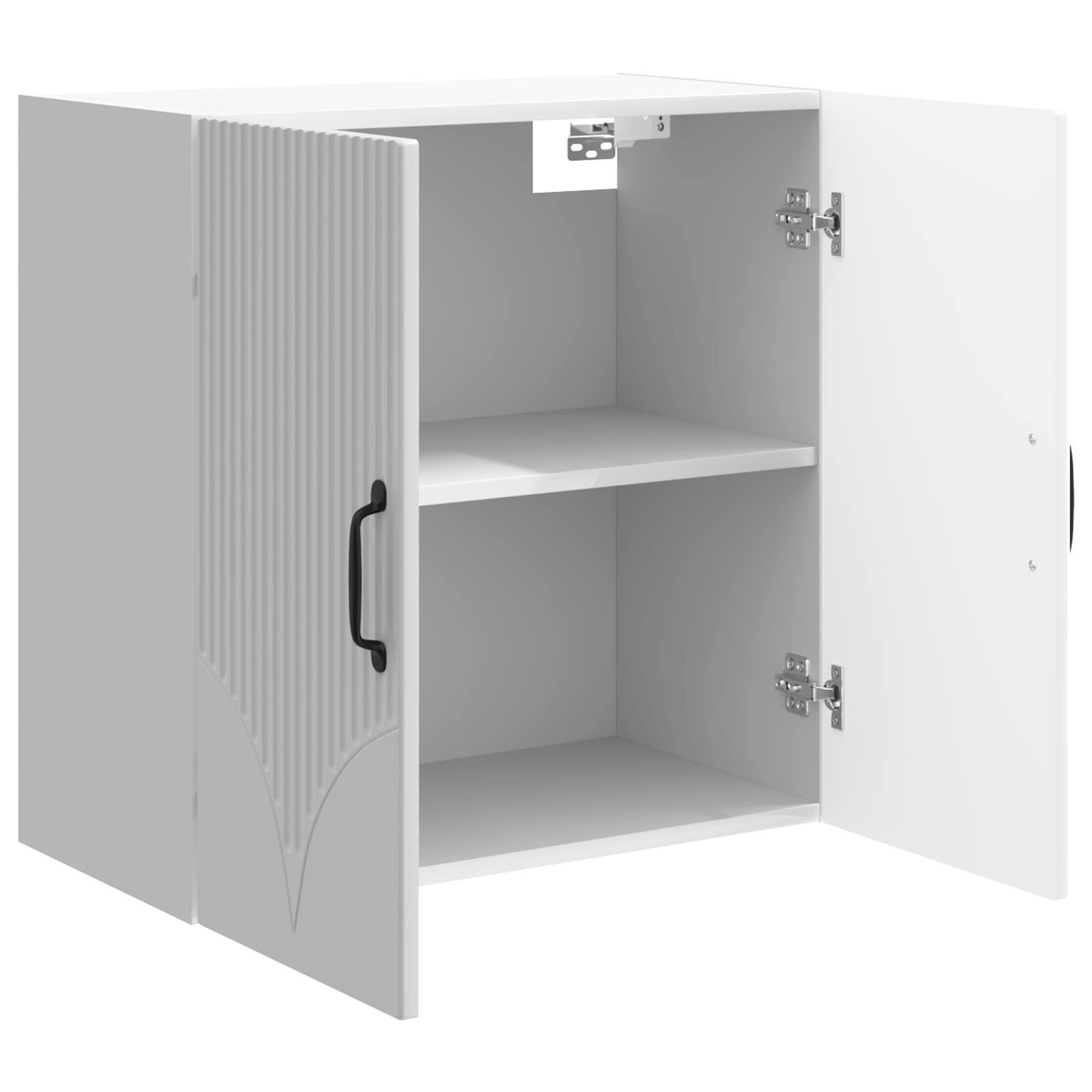 Wandkast Hoogglans Wit 59 x 31 x 60 cm Bewerkt hout – afbeelding 3