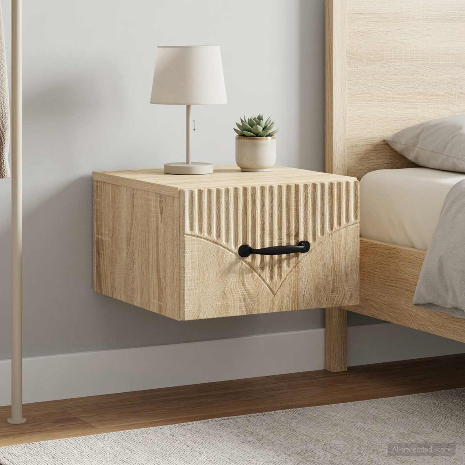 Wandbeugel Bedkast 2 pcs Sonoma Eiken 34,5 x 33 x 20 cm