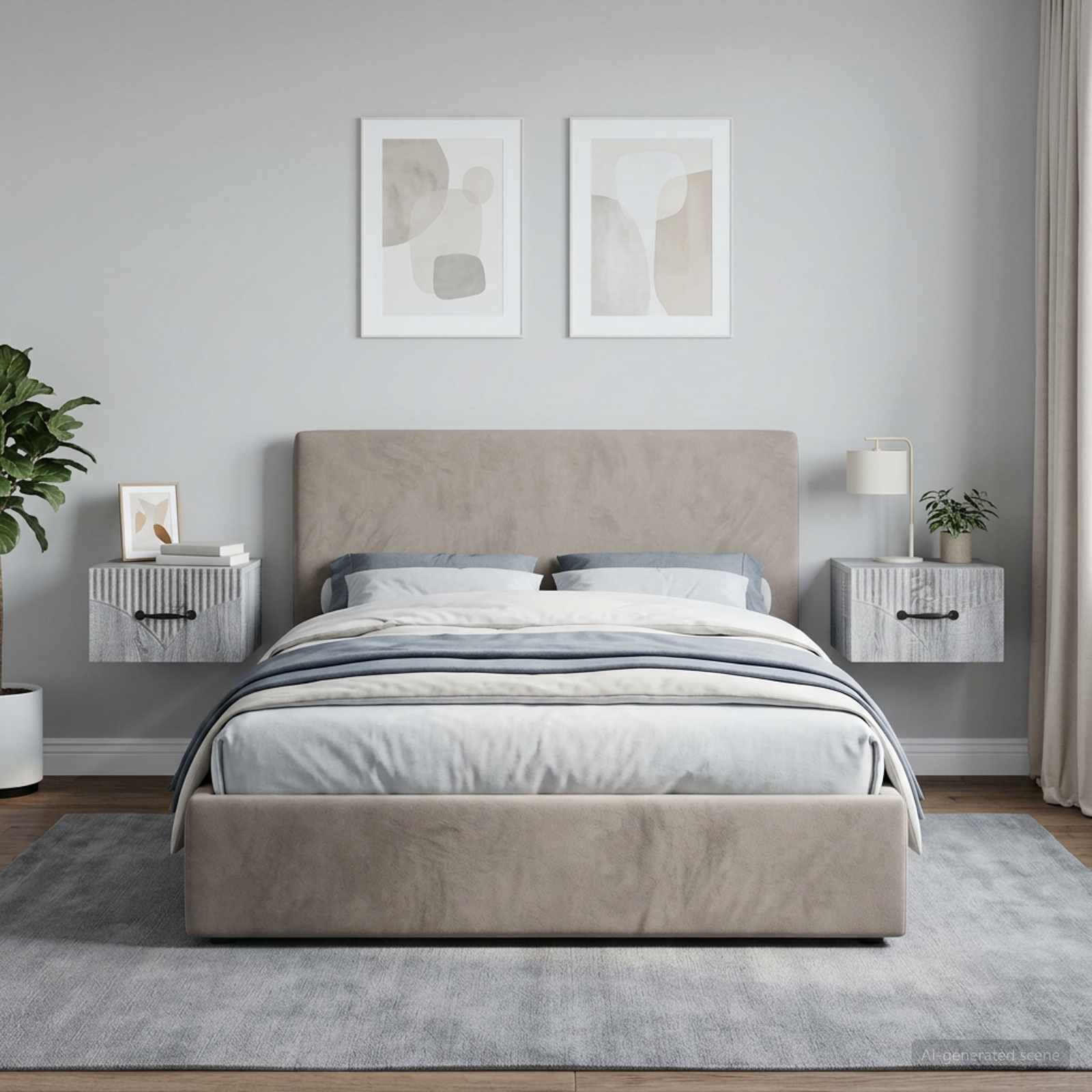 Wandbeugel Bedkast 2 pcs Grijs sonoma 34,5 x 33 x 20 cm