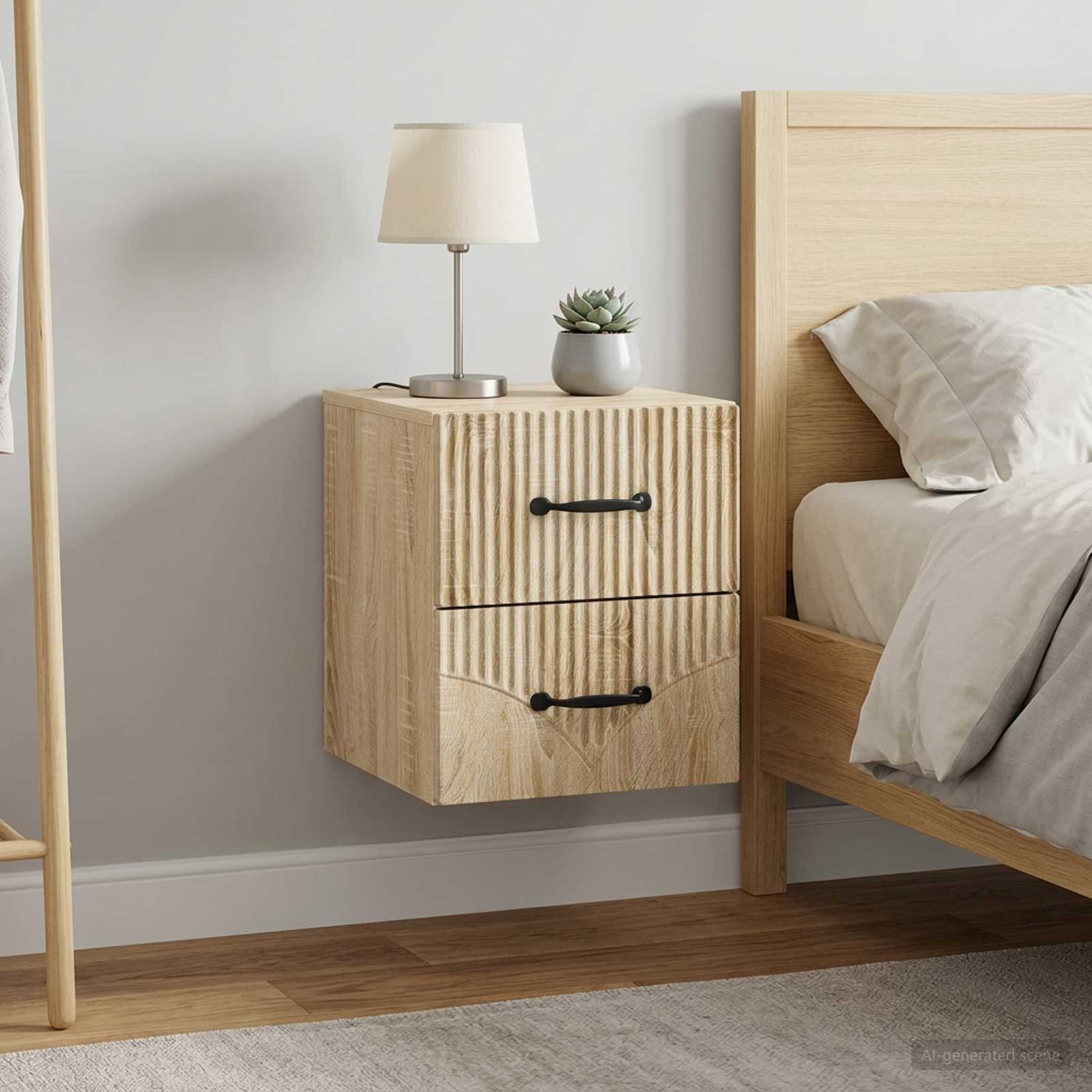 Wandbeugel Bedkast 2 pcs Sonoma Eiken 34,5 x 33 x 40 cm
