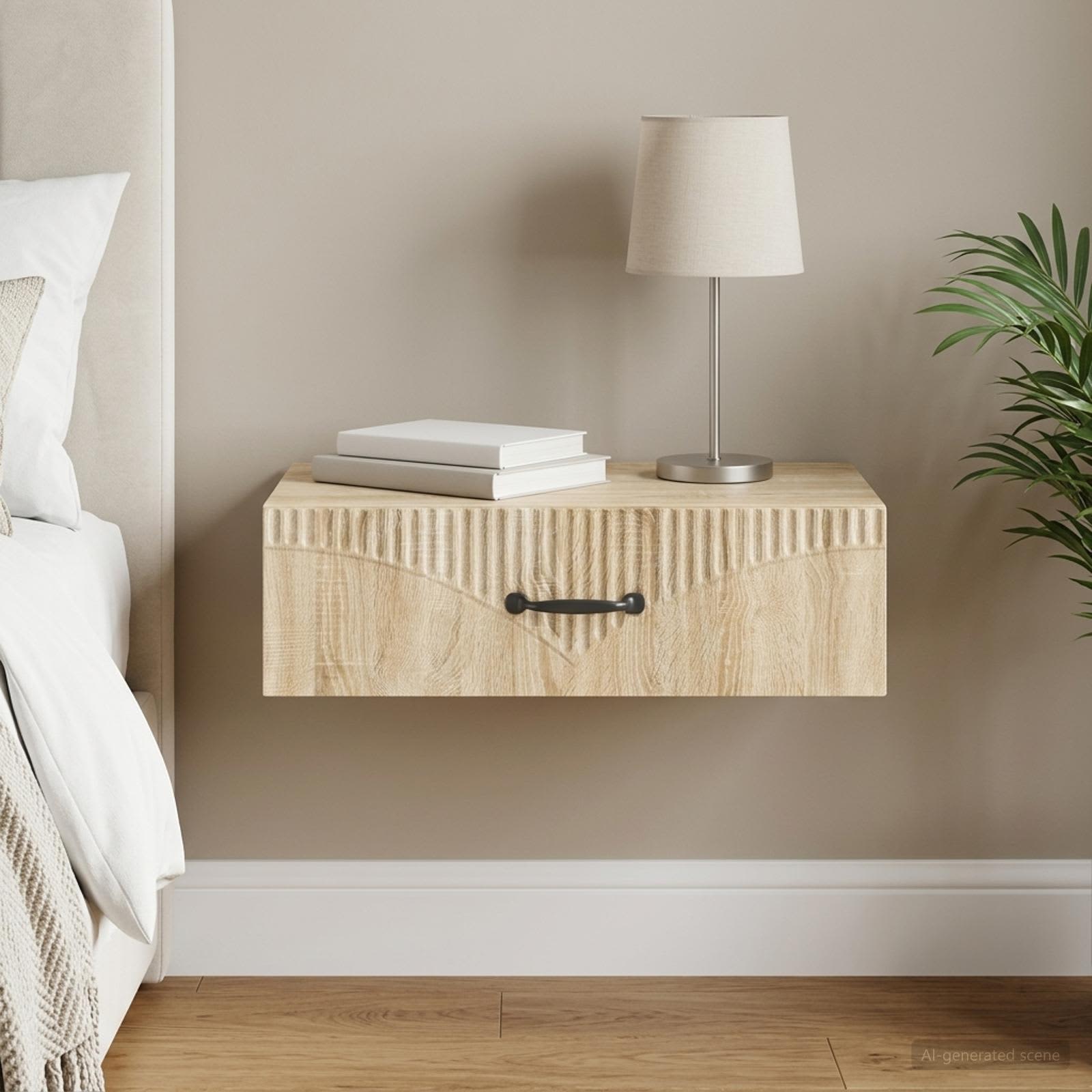 Wandmontage Zijtafel Sonoma Eiken 59 x 34,5 x 17 cm
