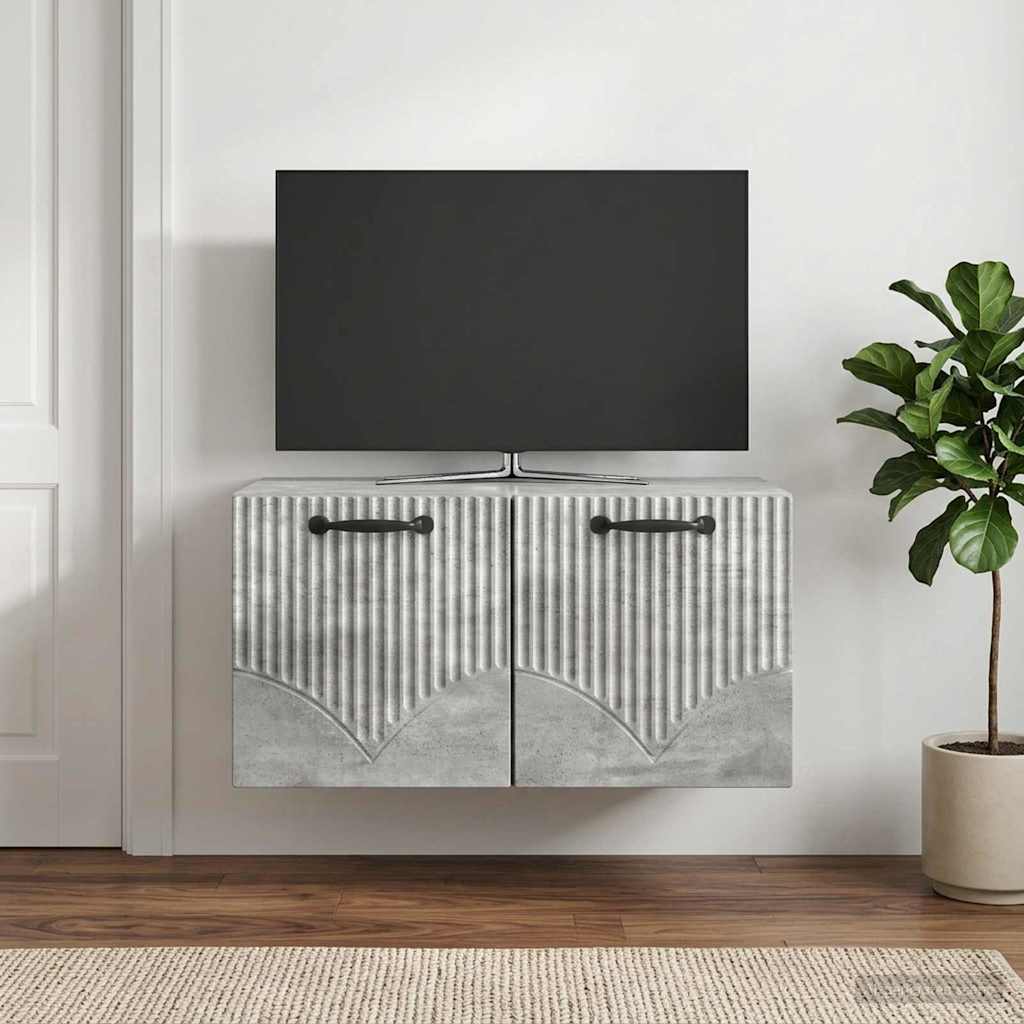Wandbeugel TV-kast Betongrijs 59,5 x 41 x 30 cm Bewerkt hout – afbeelding 1