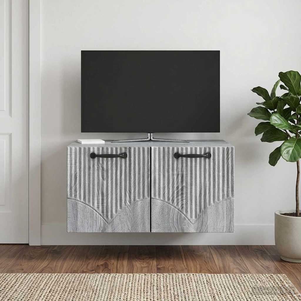 Wandbeugel TV-kast Grijs sonoma 59,5 x 41 x 30 cm Bewerkt hout