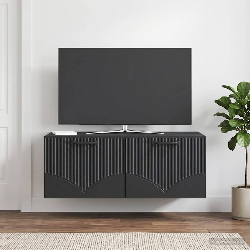 Wandbeugel TV-kast Zwart 78,5 x 41 x 30 cm Bewerkt hout